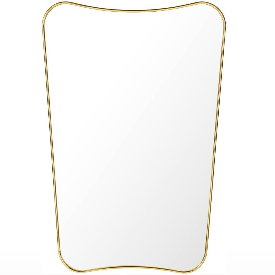 Contemporary Gio Ponti F.A. 33 Large Mirror in Black Brass For Sale