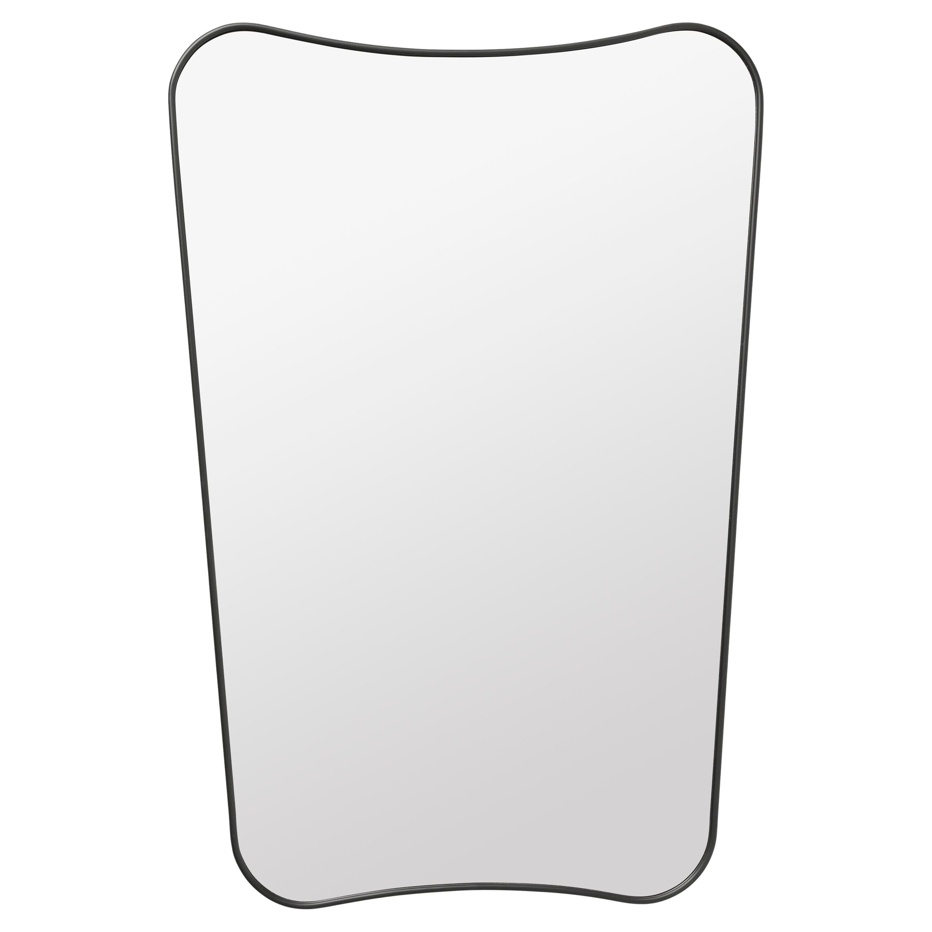 Gio Ponti F.A. 33 Wall Mirror Black Brass 54 x 80 cm for GUBI