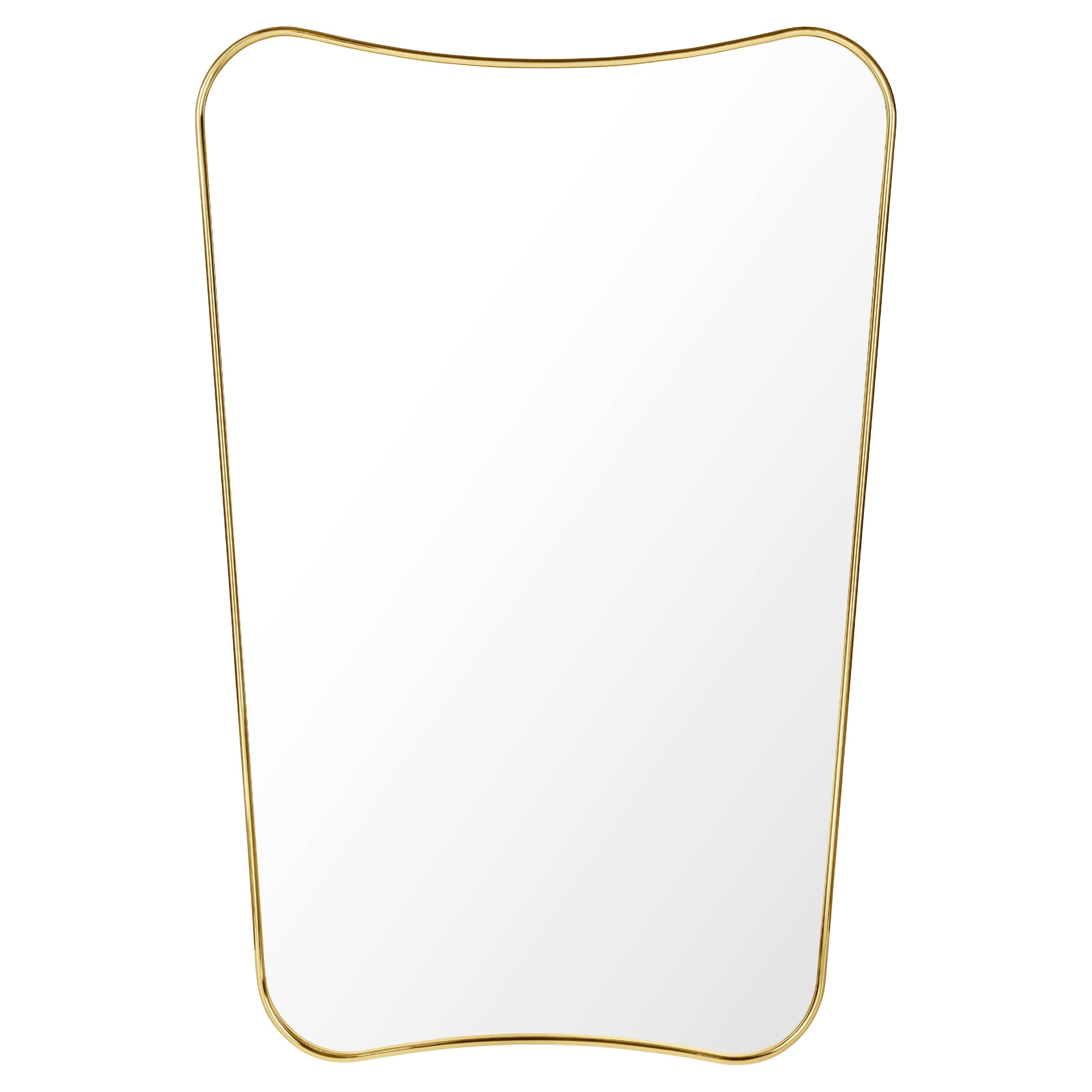 Gio Ponti F.A. 33 Wall Mirror Polished Brass 54 x 80 cm for GUBI