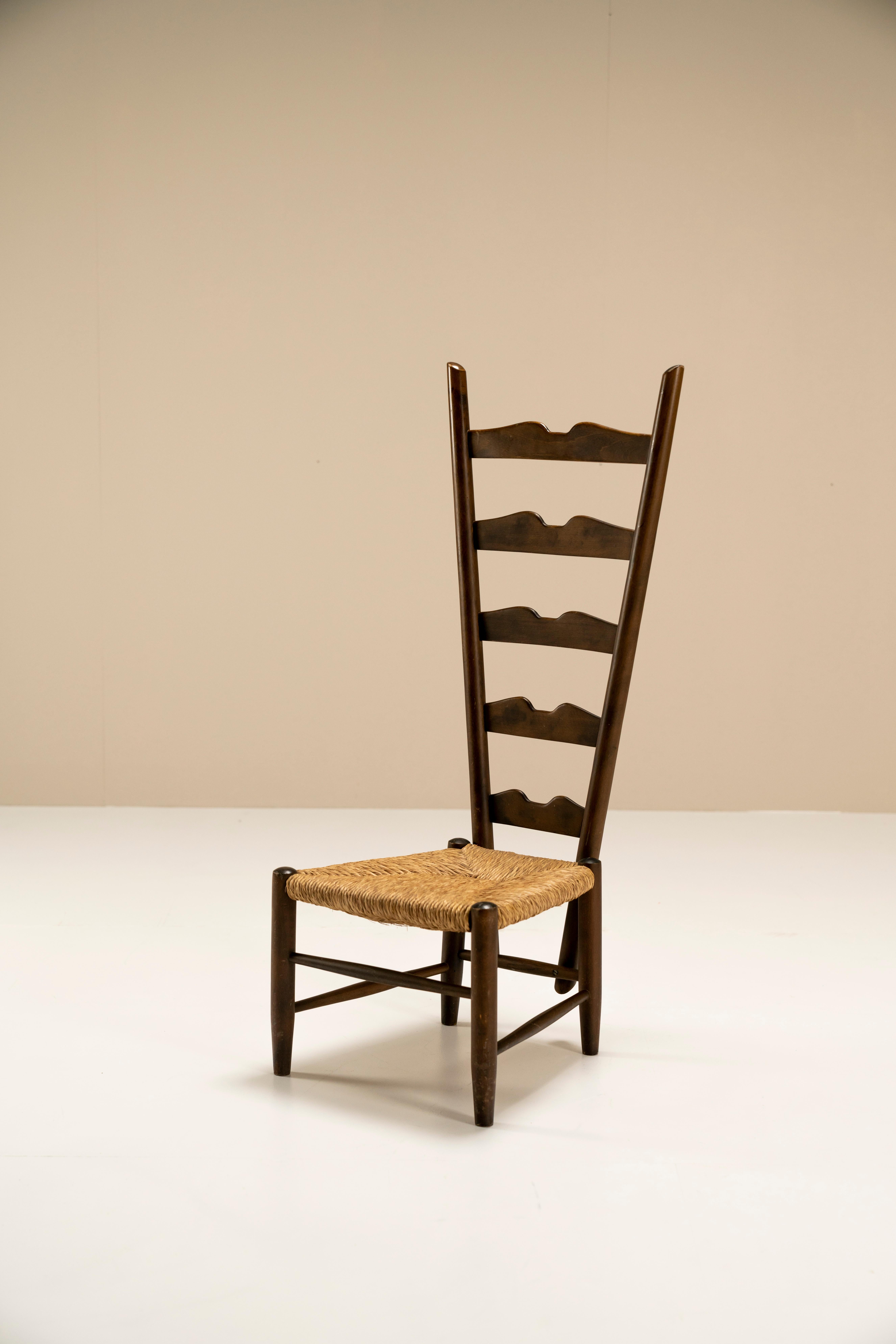 Wicker Gio Ponti Fireside Chair in Walnut for Case e Giardino, Italy 1930s