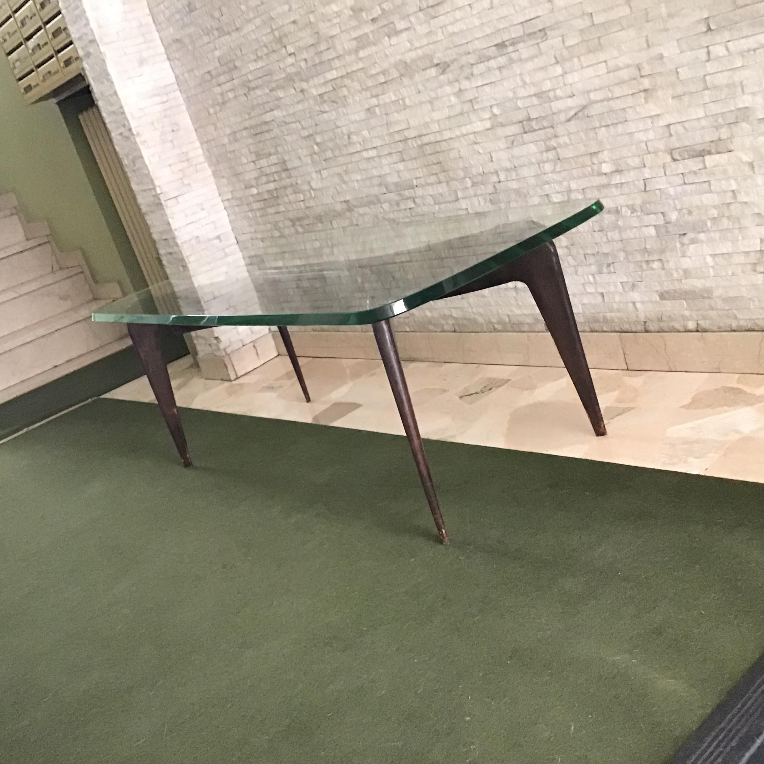 Gio Ponti Fontana Arte Coffee Table Wood Cristal 1938 Italy For Sale 2