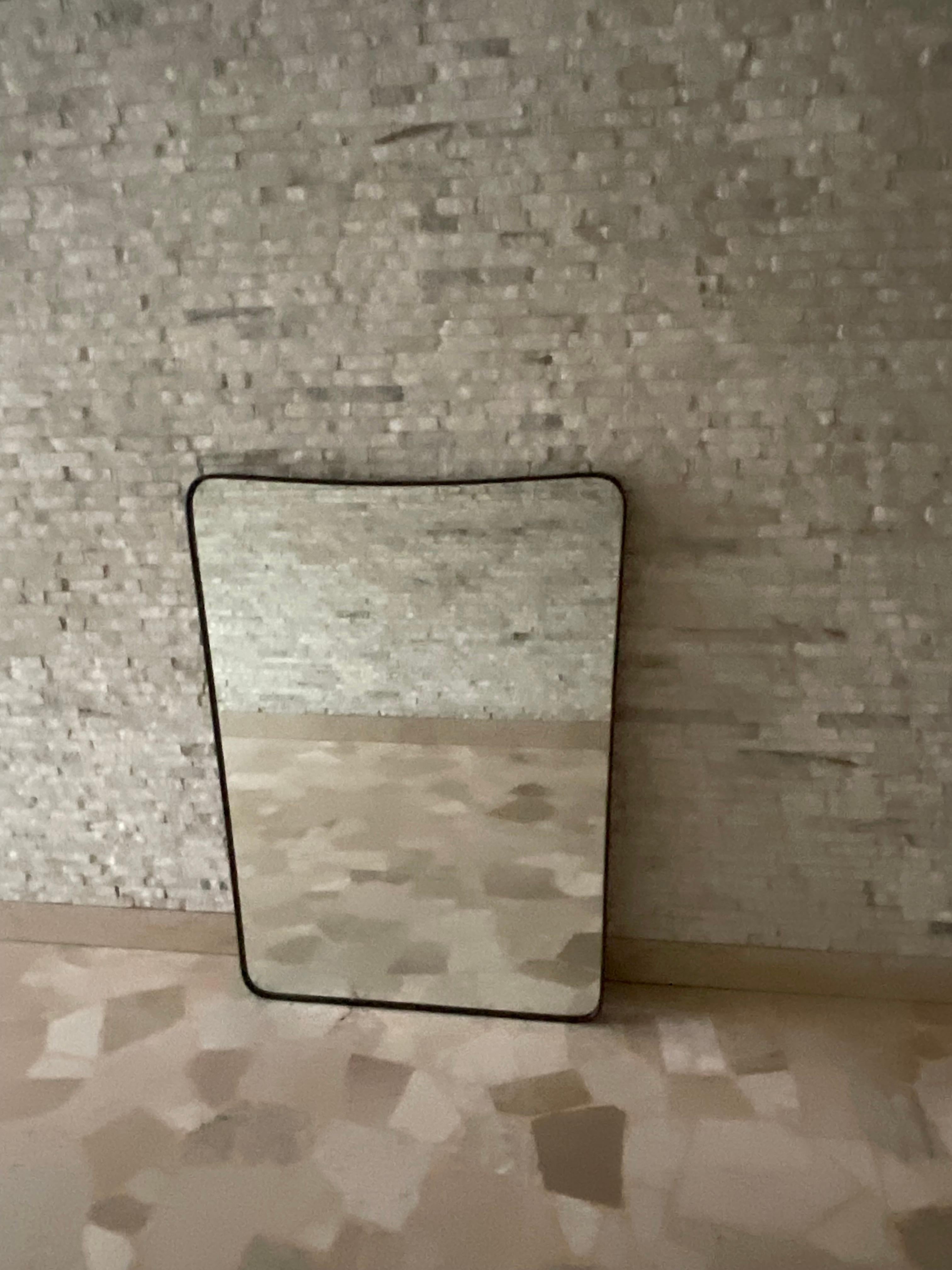 GIO PONTI - FONTANA ARTE - Specchiera con cornice in ottone - Made in ITALY 1950 in vendita 3