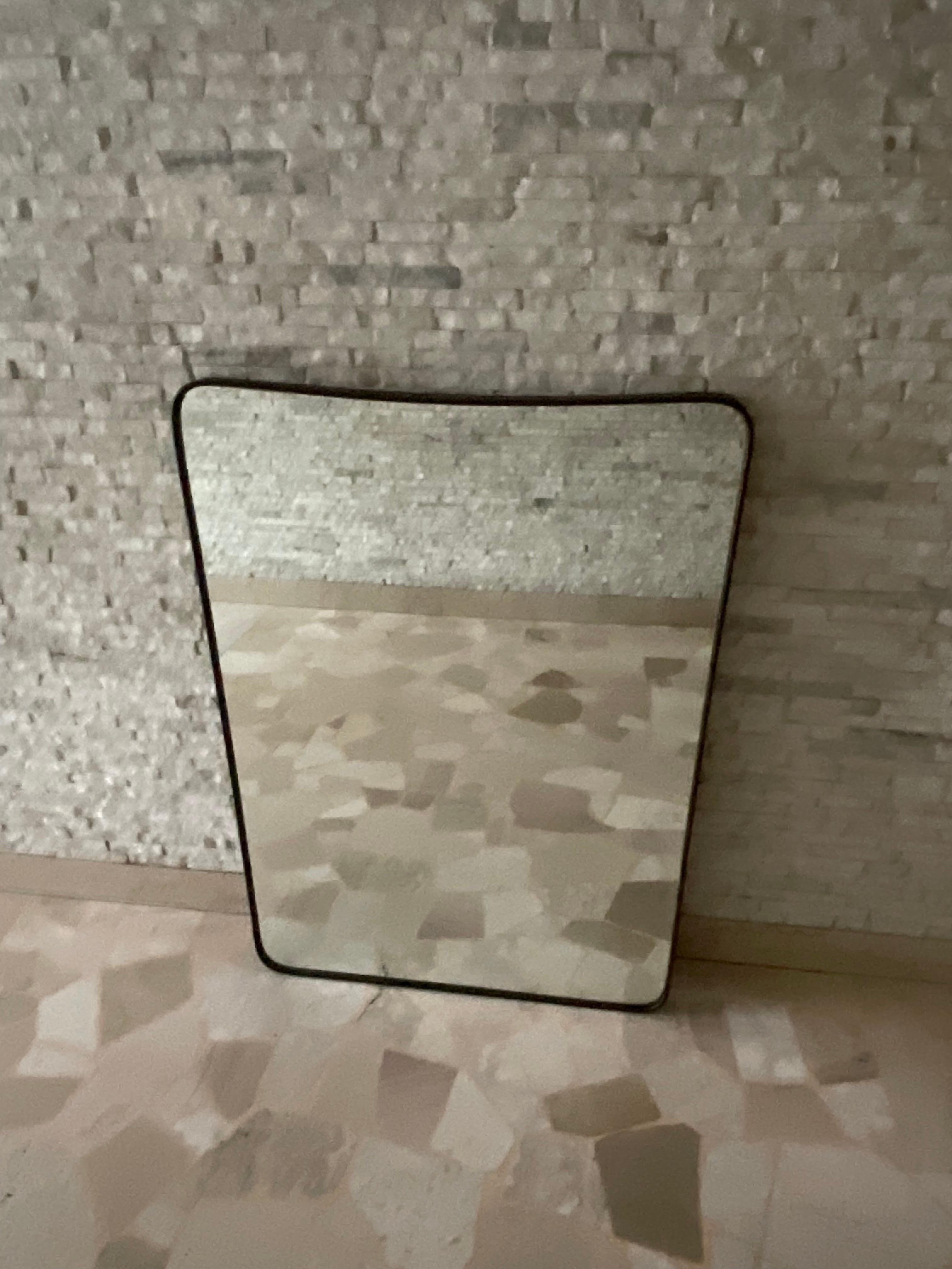 Mid-Century moderno GIO PONTI - FONTANA ARTE - Specchiera con cornice in ottone - Made in ITALY 1950 in vendita