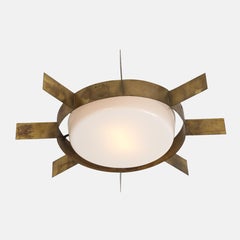 Gio Ponti for Arredoluce Rare Sole Flush Mount Ceiling Light, Italy, 1950s