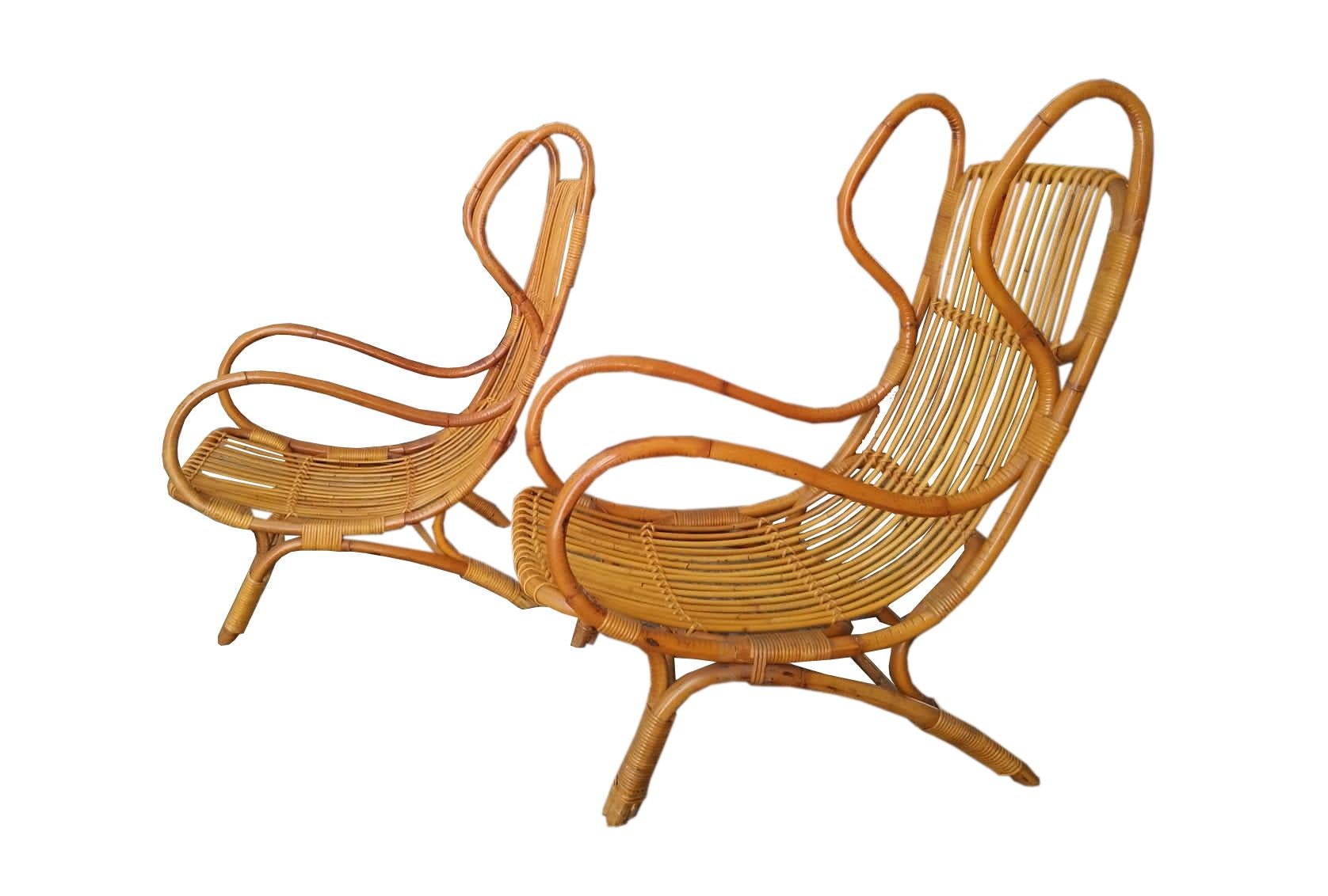 Gio Ponti for Bonacina Pair of Continuum BP 16 Lounge Chairs, Italy 1963 In Good Condition For Sale In Naples, IT