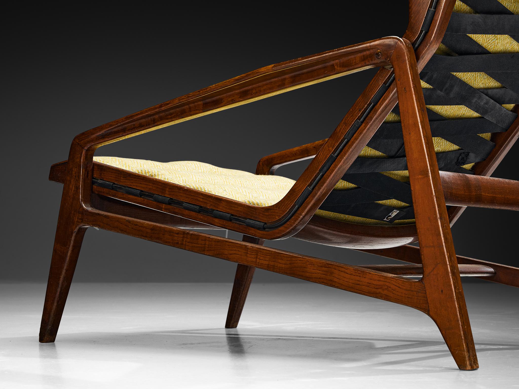 Gio Ponti para Cassina Silla de salón '811' en castaño Moderno de mediados de siglo en venta