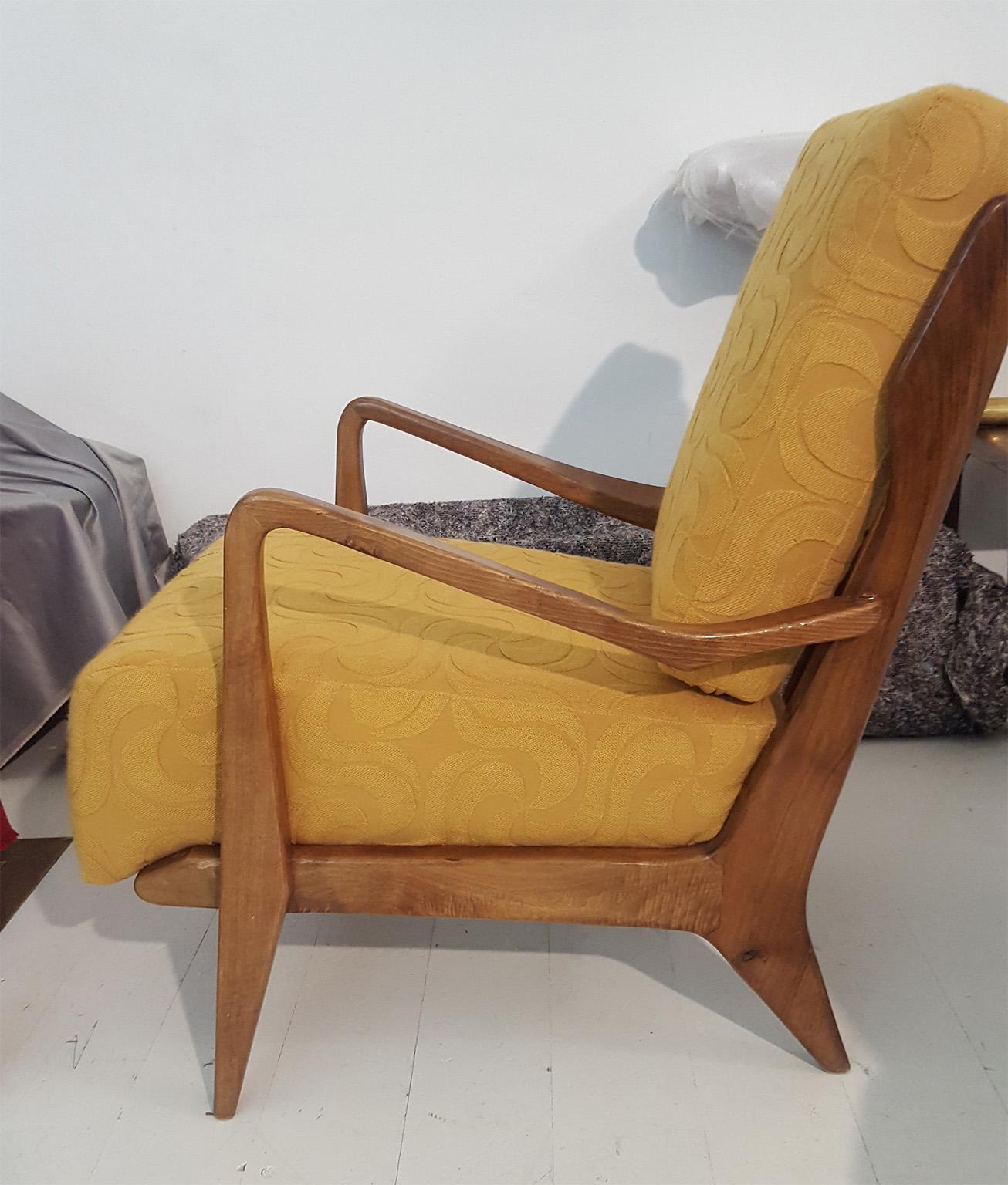 Italian Gio Ponti for Cassina Couple of Armchairs Mod. 516, Milano, 1955 For Sale