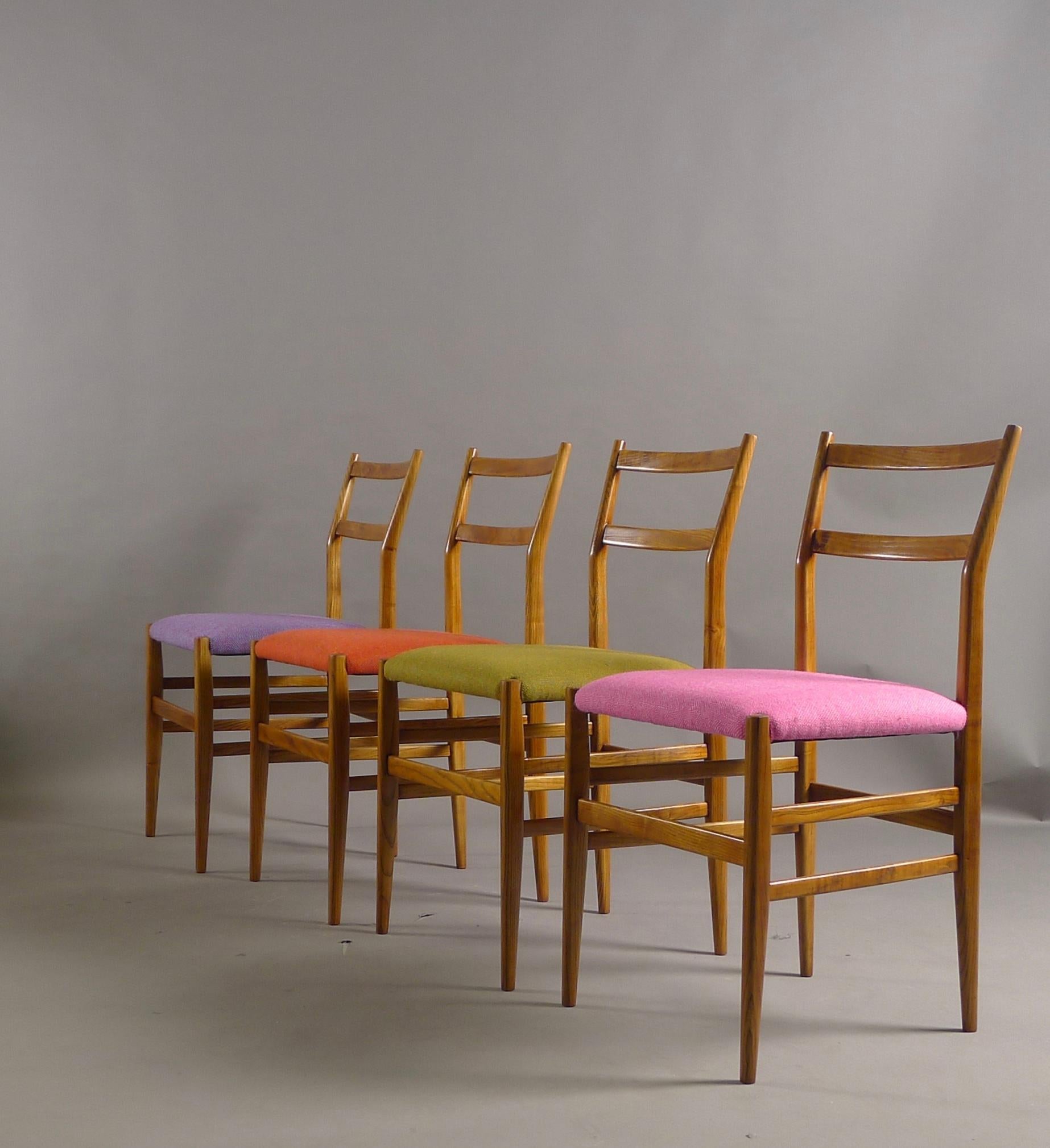 Gio Ponti, for Cassina, Italy. A harlequin set of 4 