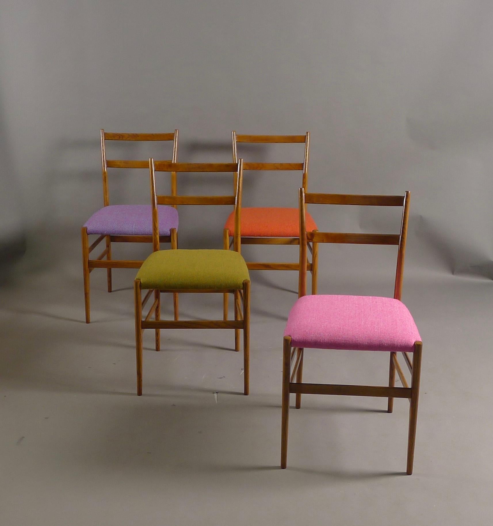 Italian Gio Ponti for Cassina, Italy, 1950's, Set of 4 Leggera Chairs