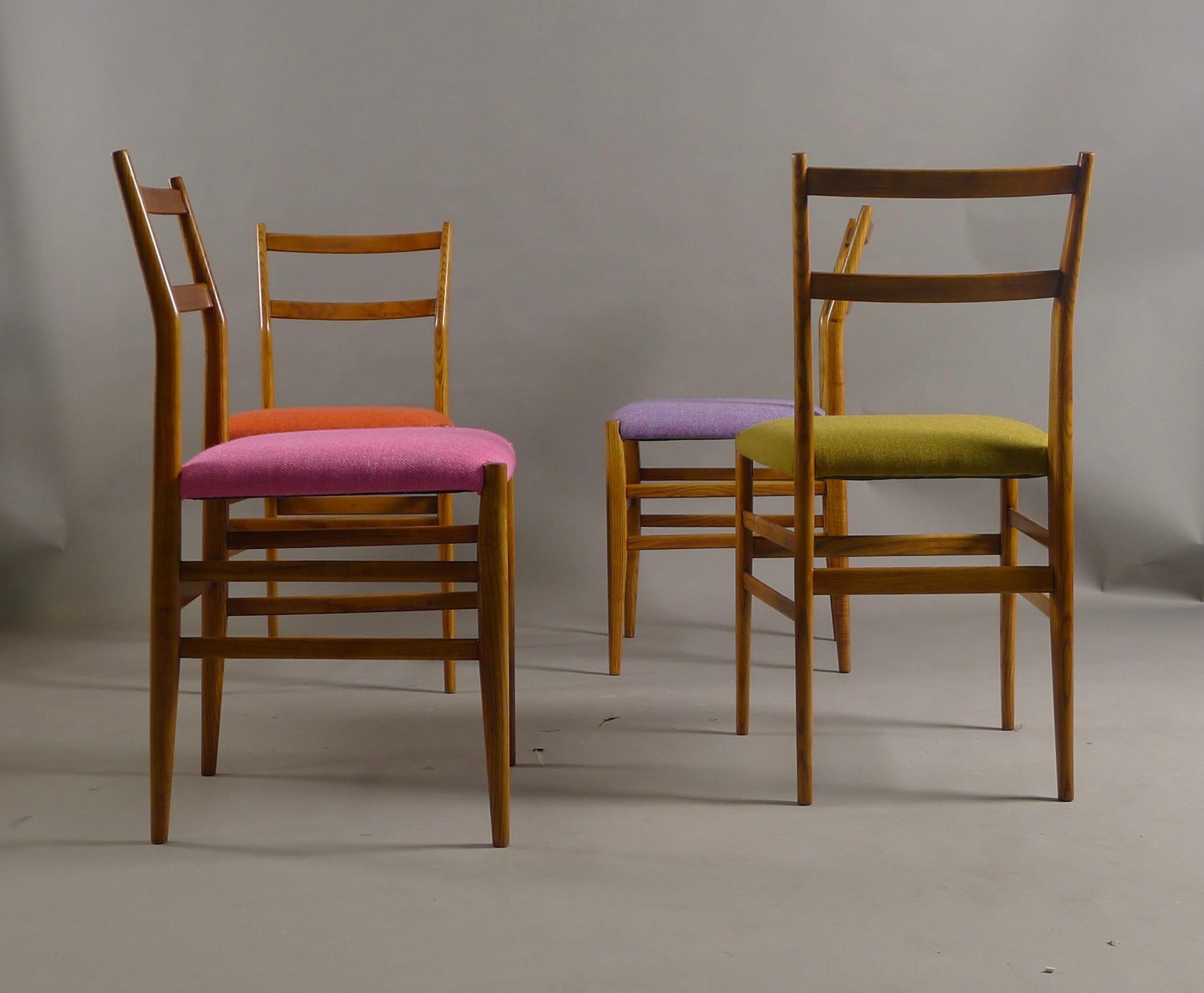 Gio Ponti for Cassina, Italy, 1950's, Set of 4 Leggera Chairs 1