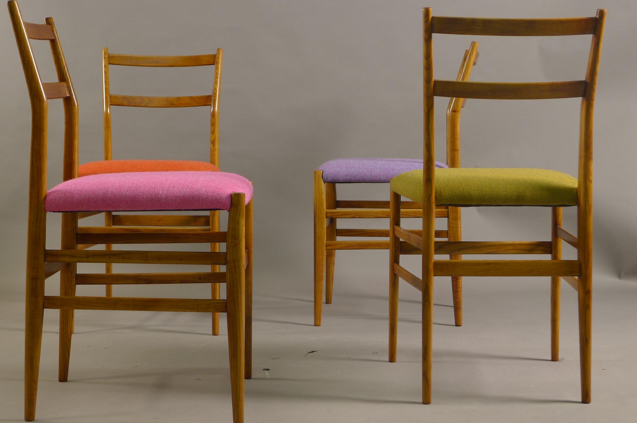 Gio Ponti for Cassina, Italy, 1950's, Set of 4 Leggera Chairs 2