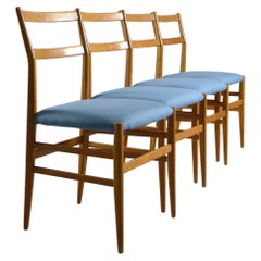 Gio Ponti for Cassina, Italy, 1952, Set of Four "Leggera" Chairs