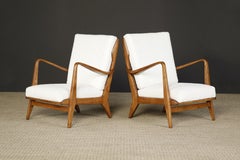 Gio Ponti for Cassina Lounge Armchairs, Refinished & Reupholstered, Italy 1950s
