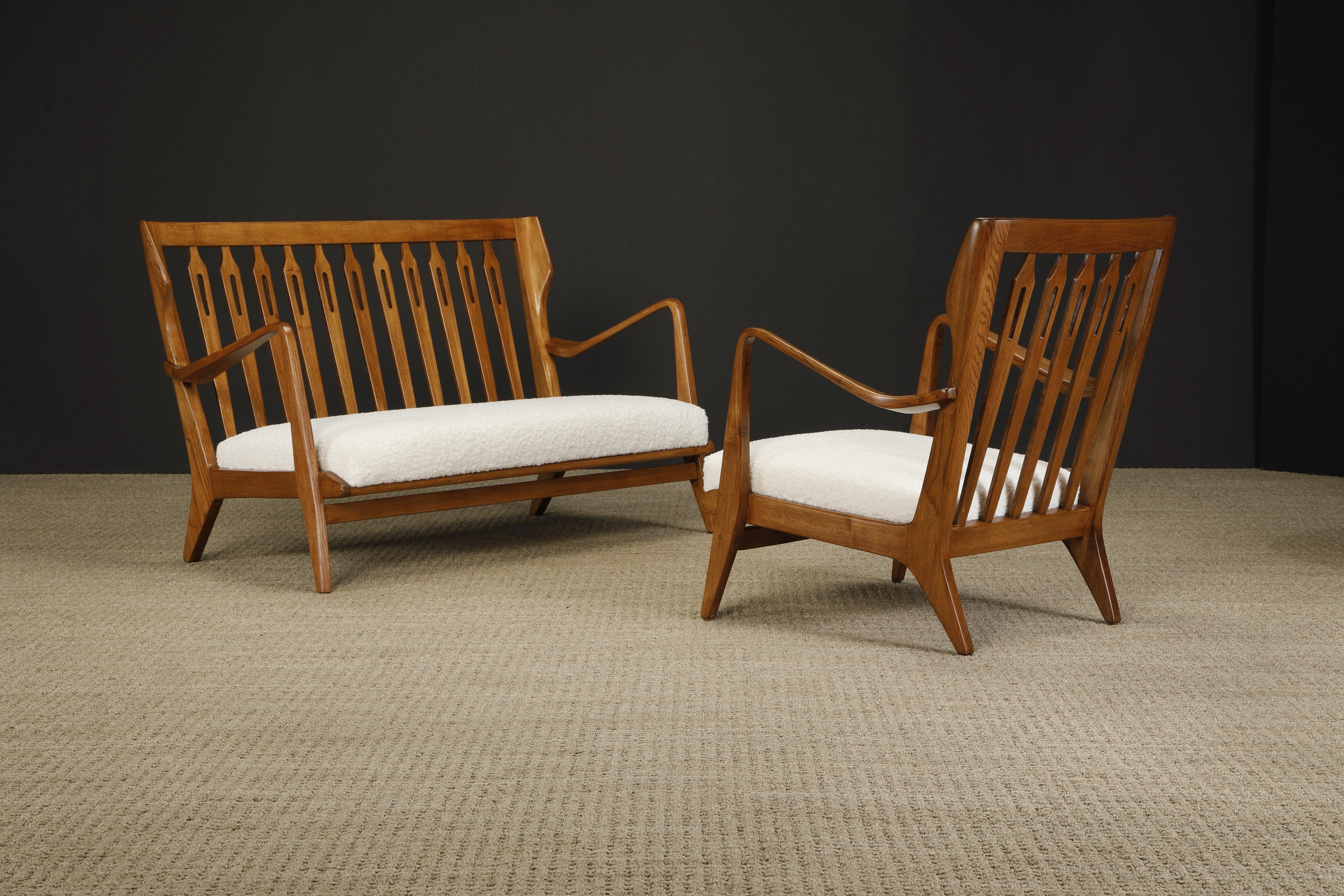 Gio Ponti for Cassina Lounge Armchairs, Refinished & Reupholstered, Italy 1950s 13