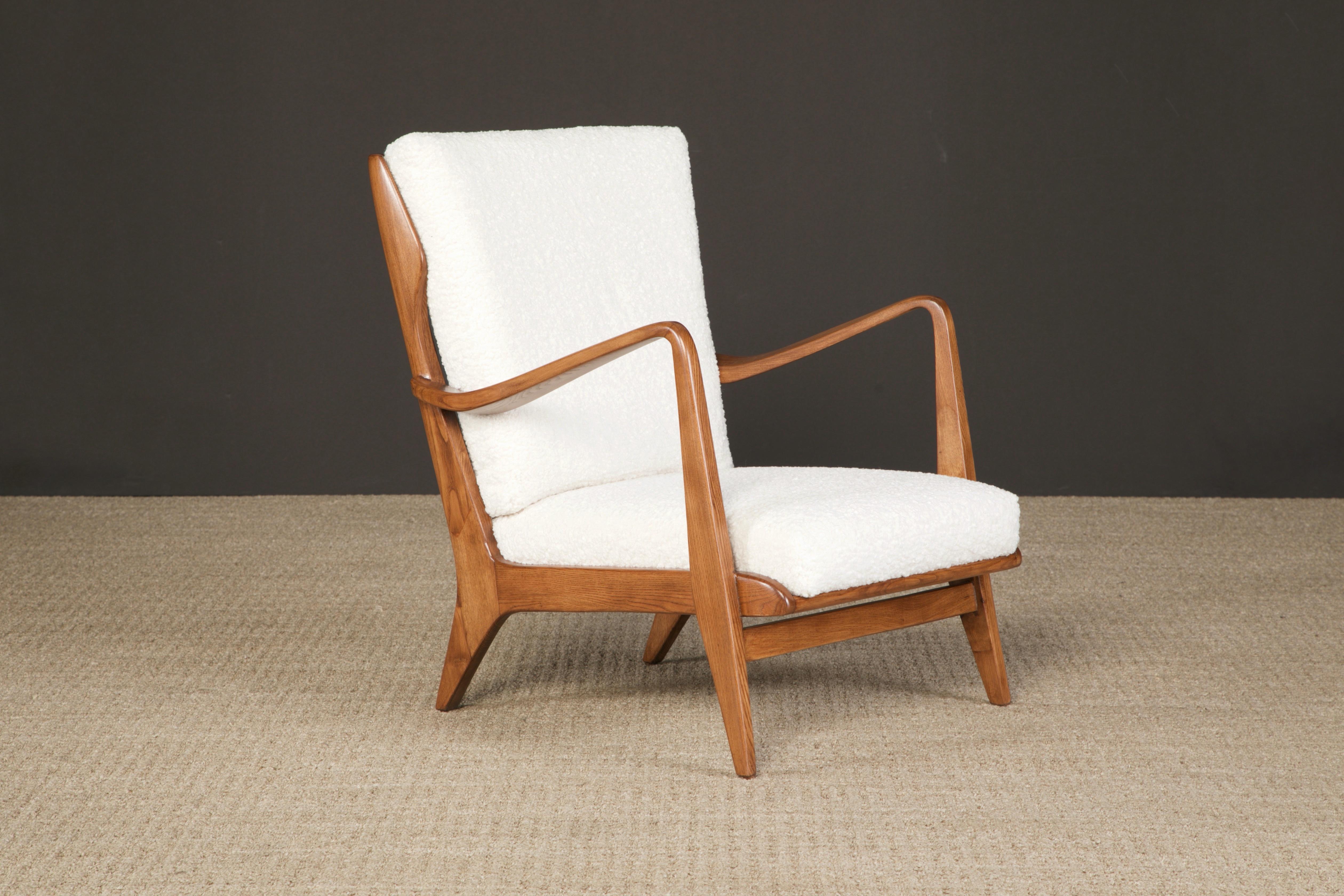 Gio Ponti for Cassina Lounge Armchairs, Refinished & Reupholstered, Italy 1950s 2