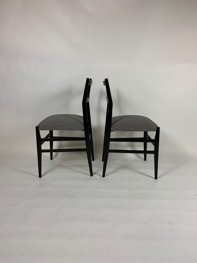 Italian Gio Ponti for Cassina Six Black Wood 