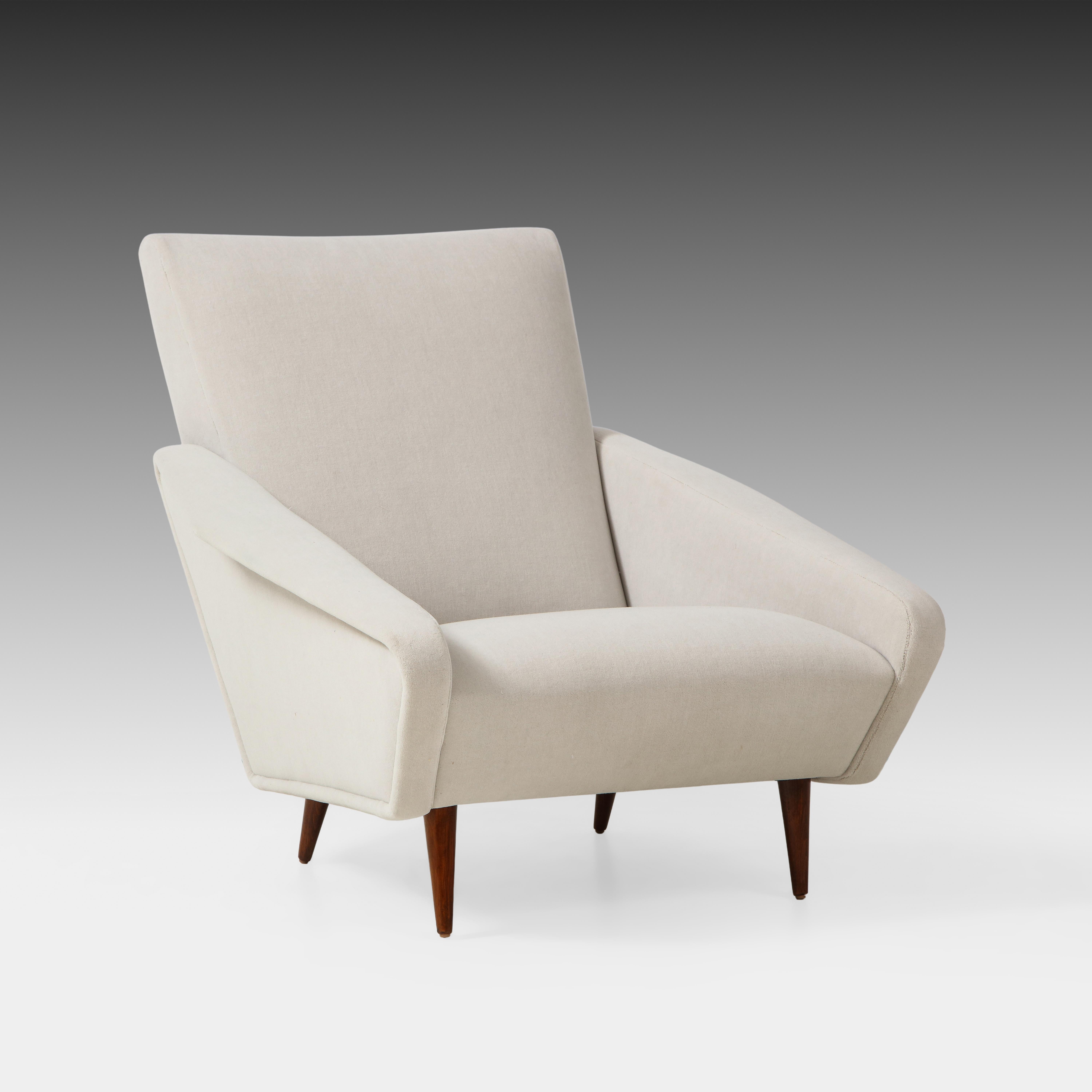 Mid-20th Century Gio Ponti for Cassina Rare Pair of Distex Lounge Chairs Model 807 in Wool Velvet
