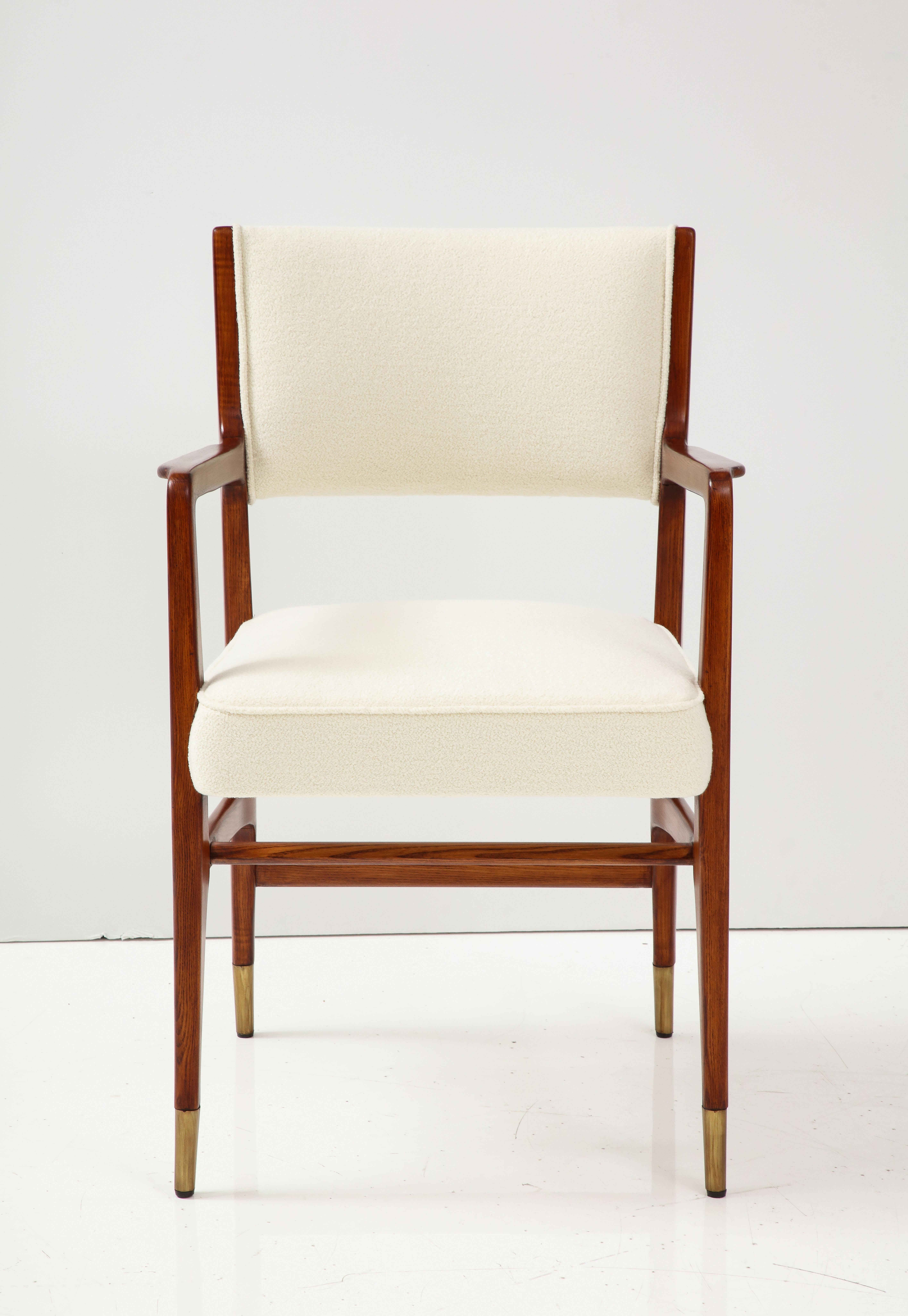 Gio Ponti for Cassina Rare Set of 12 Dining Chairs Model 110 in Ivory Bouclé 6