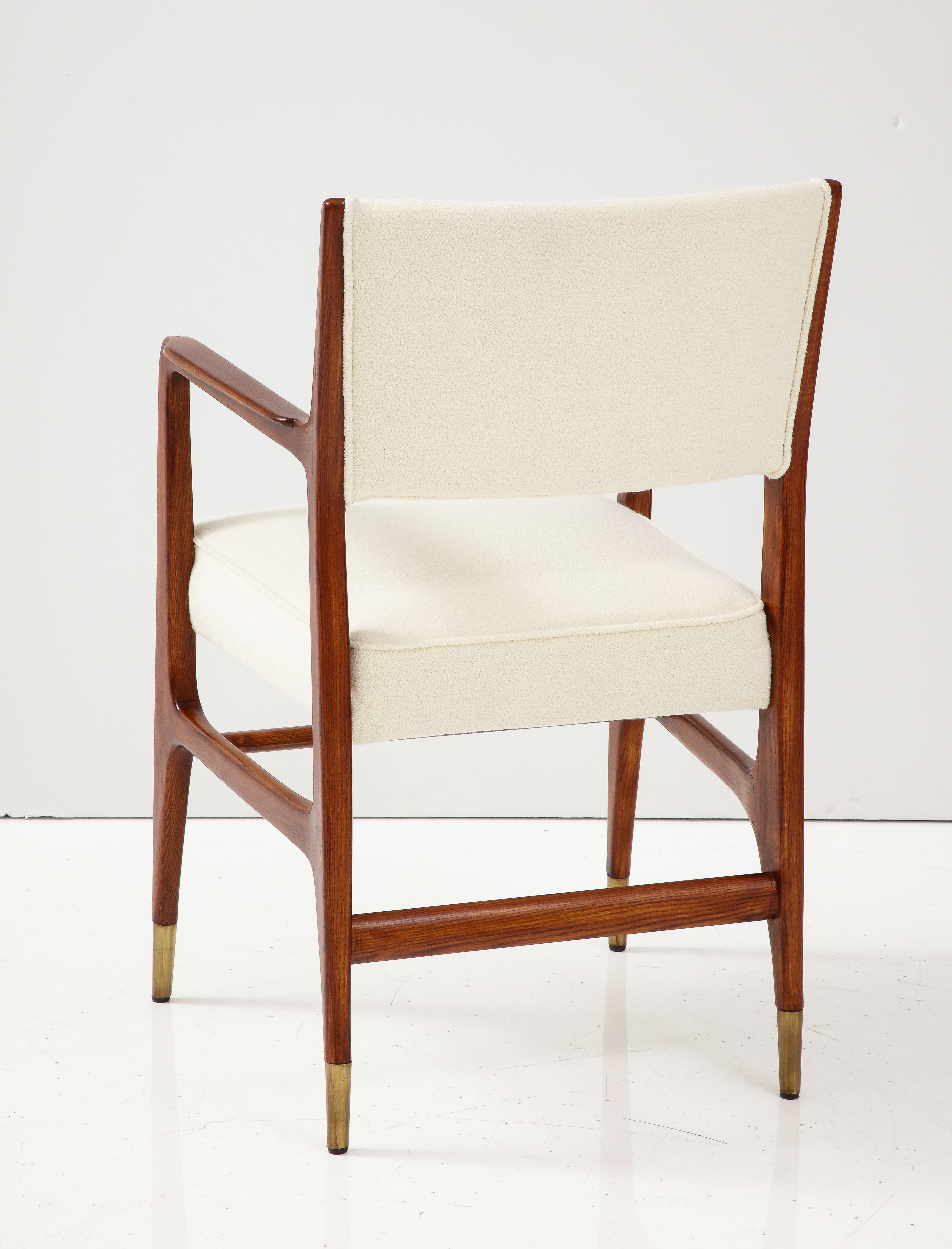 Gio Ponti for Cassina Rare Set of 12 Dining Chairs Model 110 in Ivory Bouclé 10