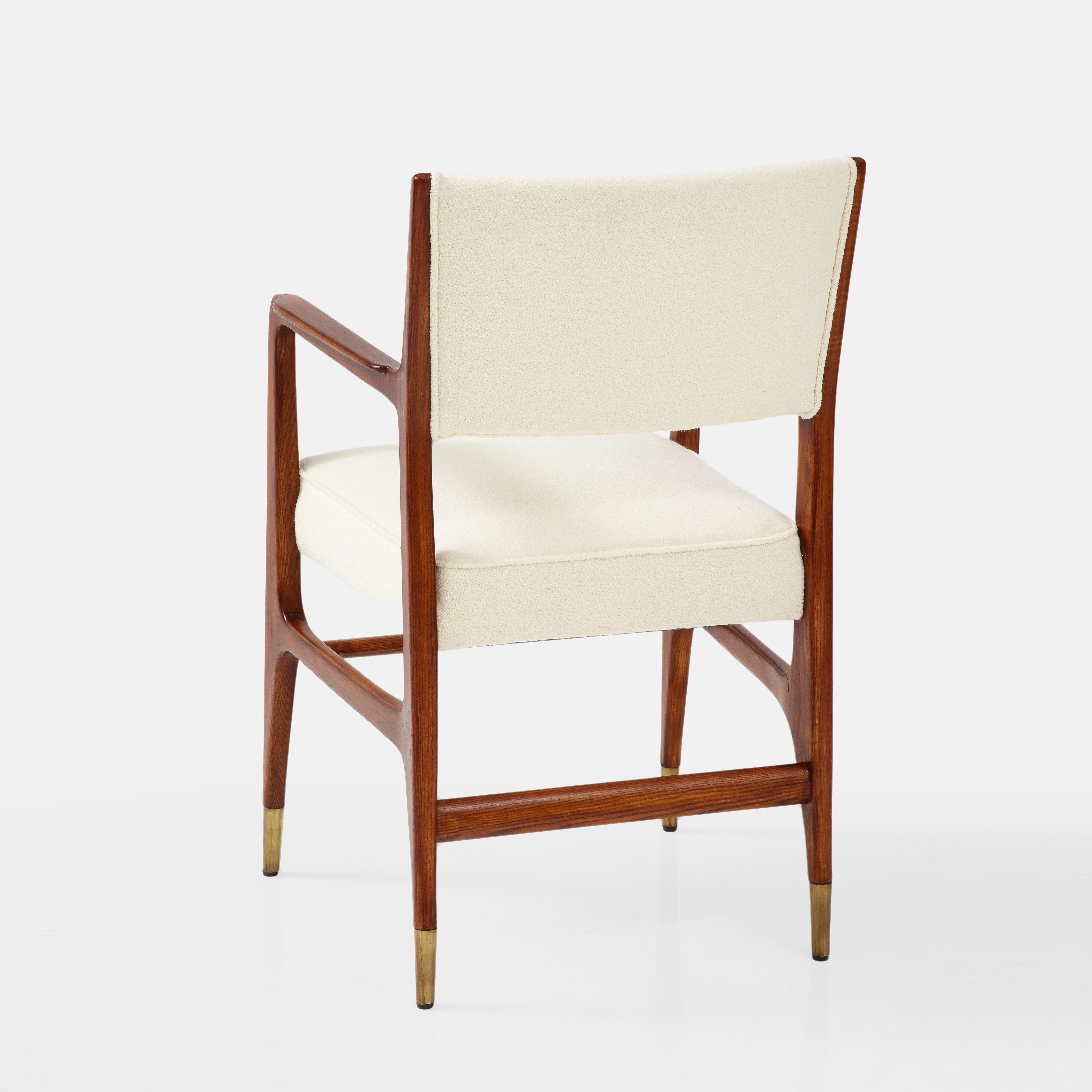 Gio Ponti for Cassina Rare Set of 4 Dining Chairs Model 110 in Ivory Bouclé 4