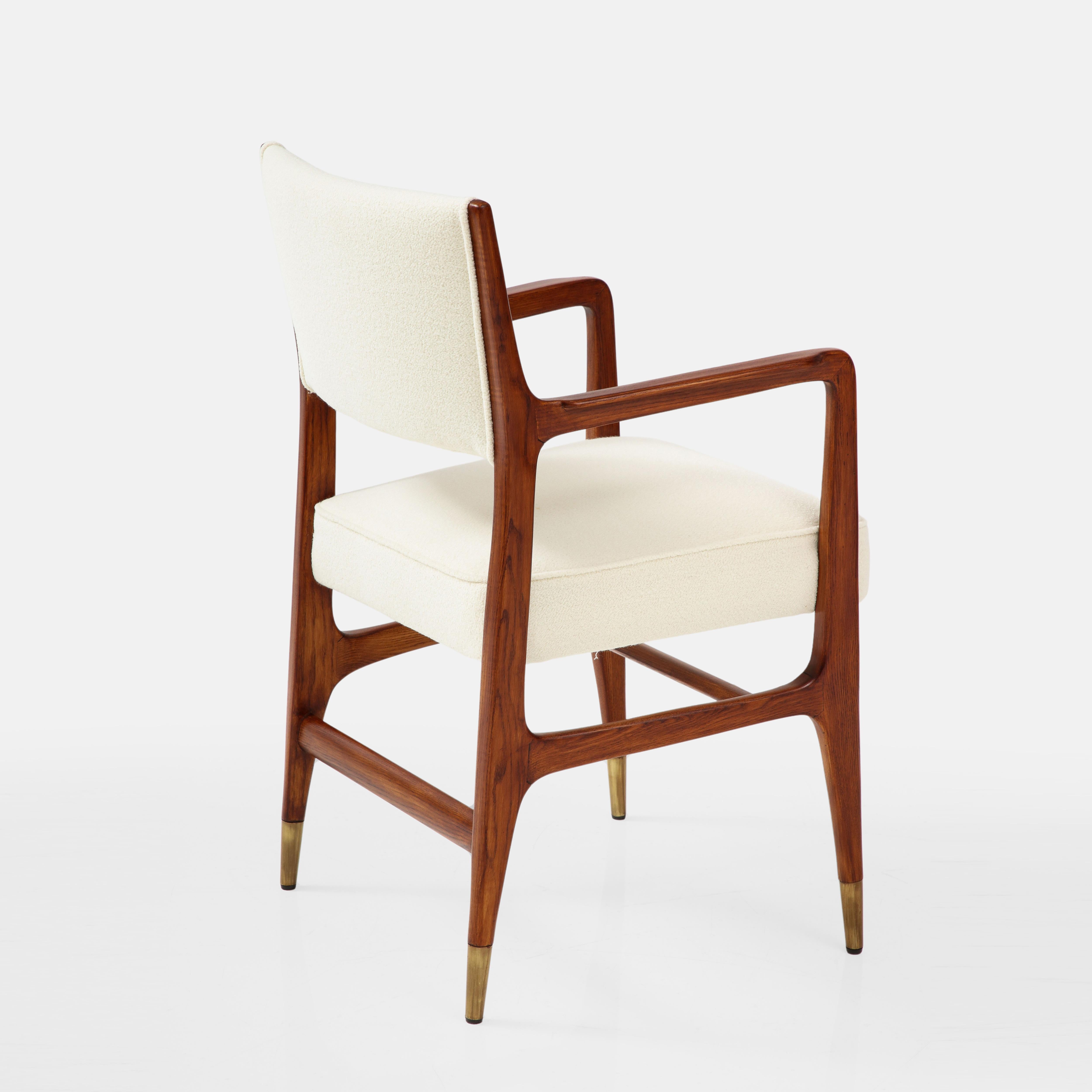 Gio Ponti for Cassina Rare Set of 4 Dining Chairs Model 110 in Ivory Bouclé 5