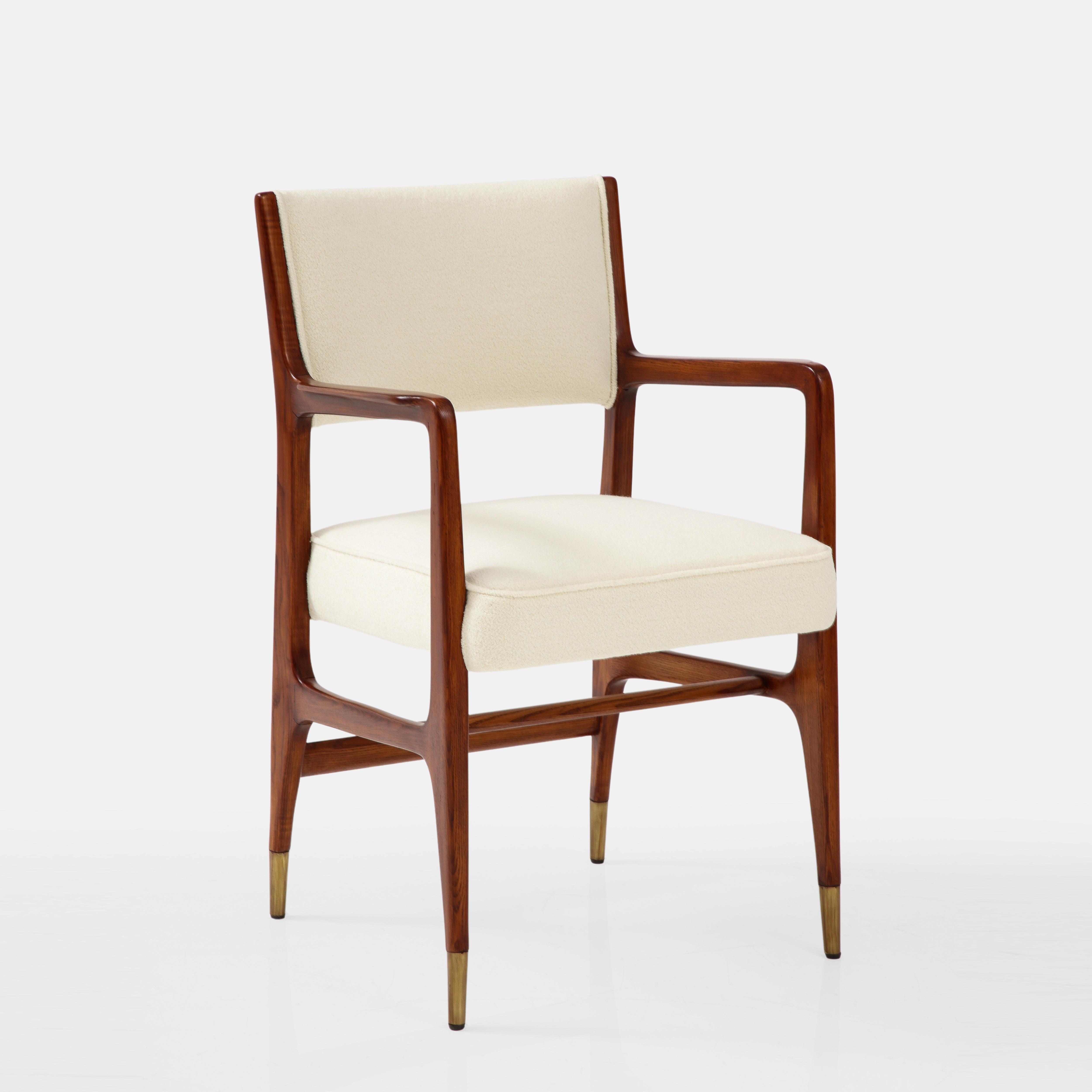 Gio Ponti for Cassina Rare Set of 4 Dining Chairs Model 110 in Ivory Bouclé 7