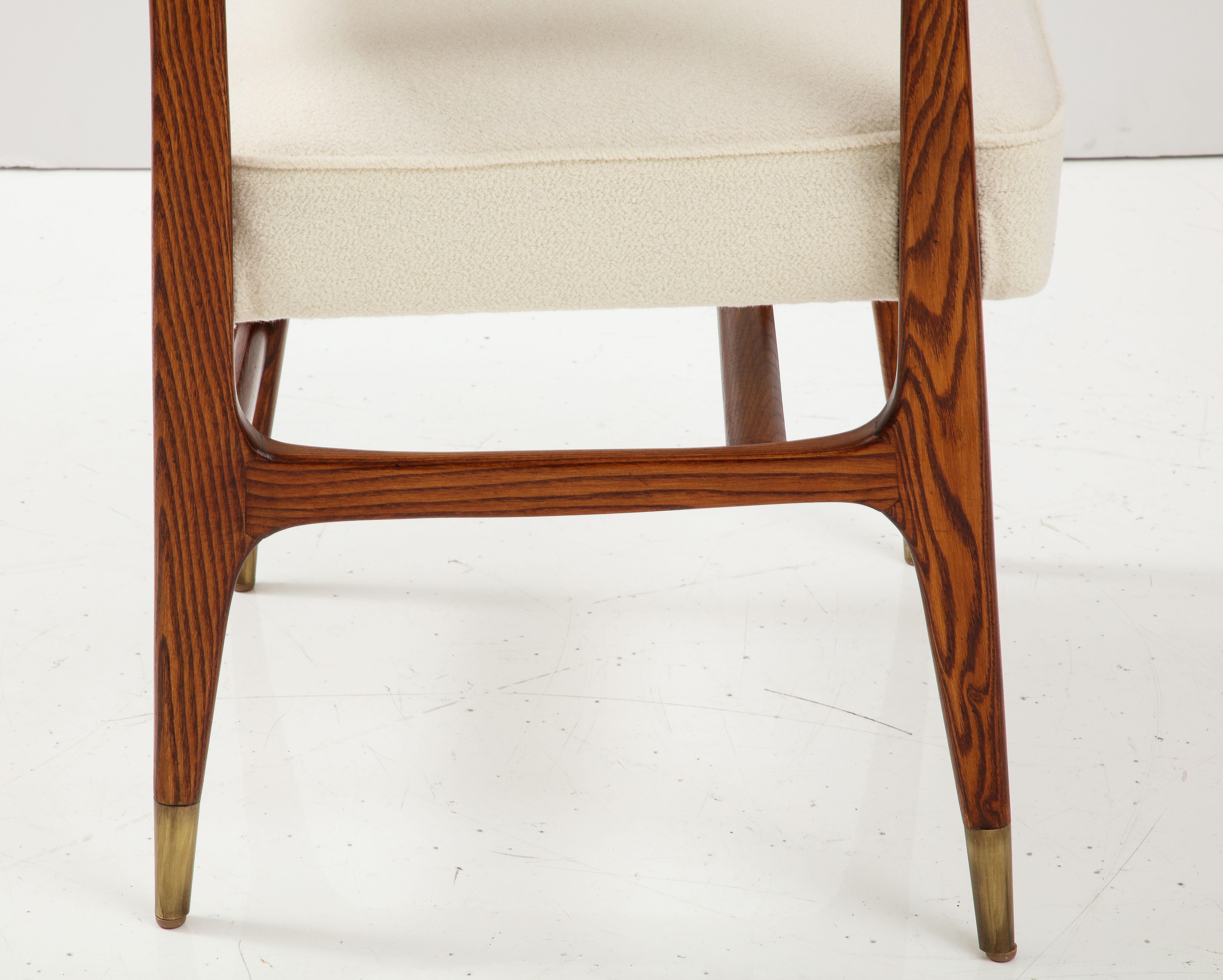 Gio Ponti for Cassina Rare Set of 8 Dining Chairs Model 110 in Ivory Bouclé 11