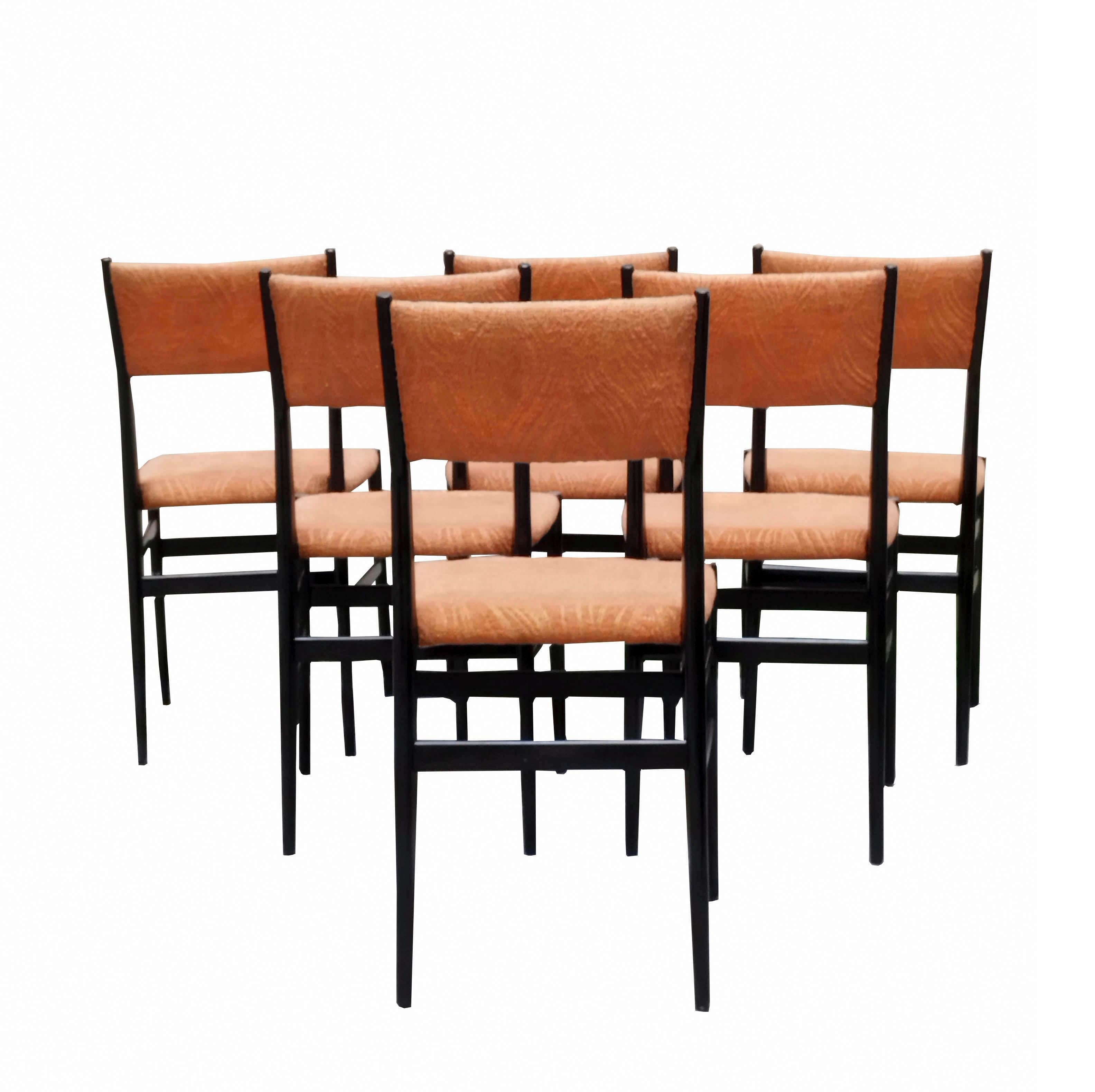 Mid-Century Modern Gio Ponti for Cassina Set of 6 Leggera Chairs, Italy, 1950s For Sale