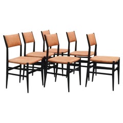 Gio Ponti for Cassina Set of 6 Leggera Chairs, Italy, 1950s