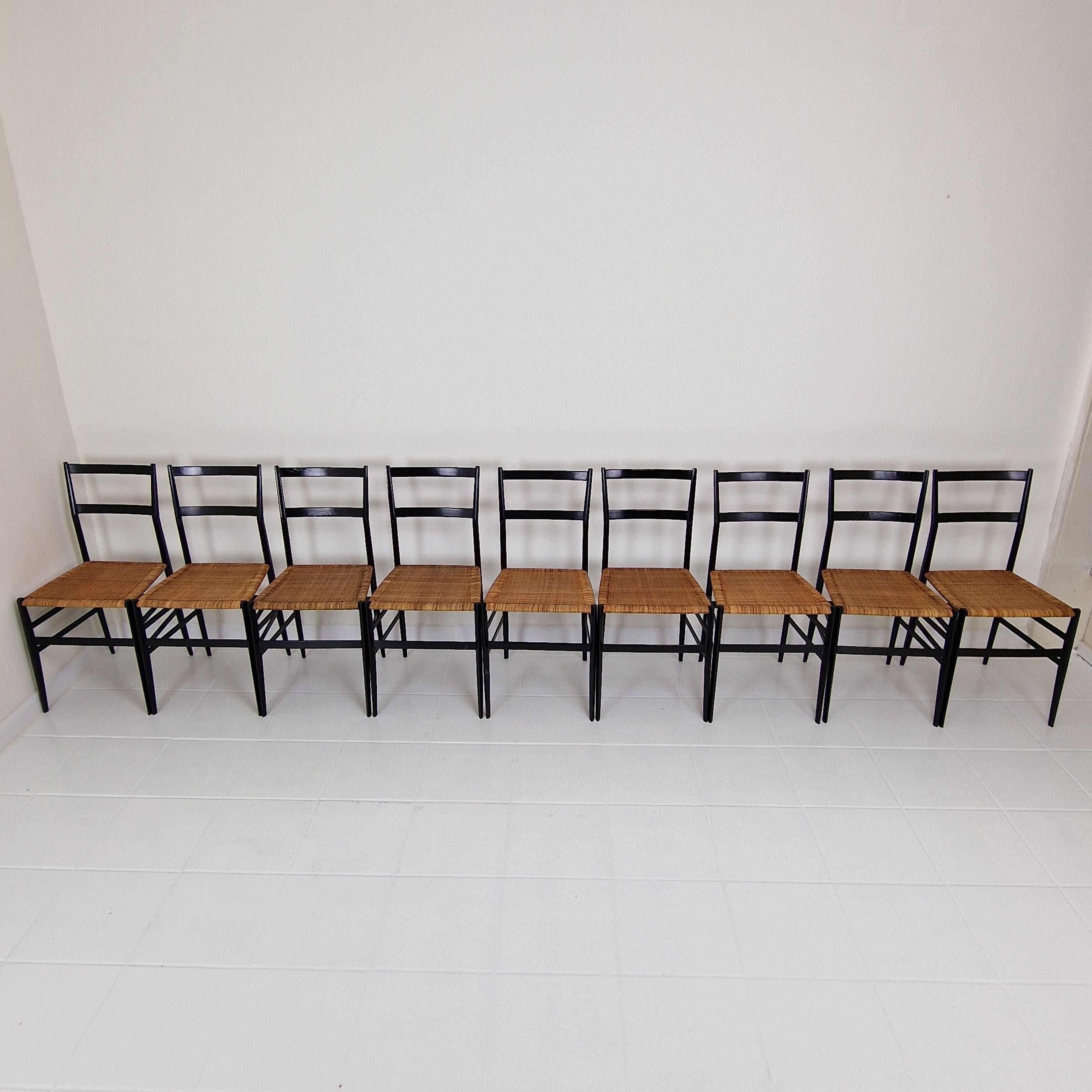 Mid-Century Modern Gio Ponti for Cassina Set of 9 