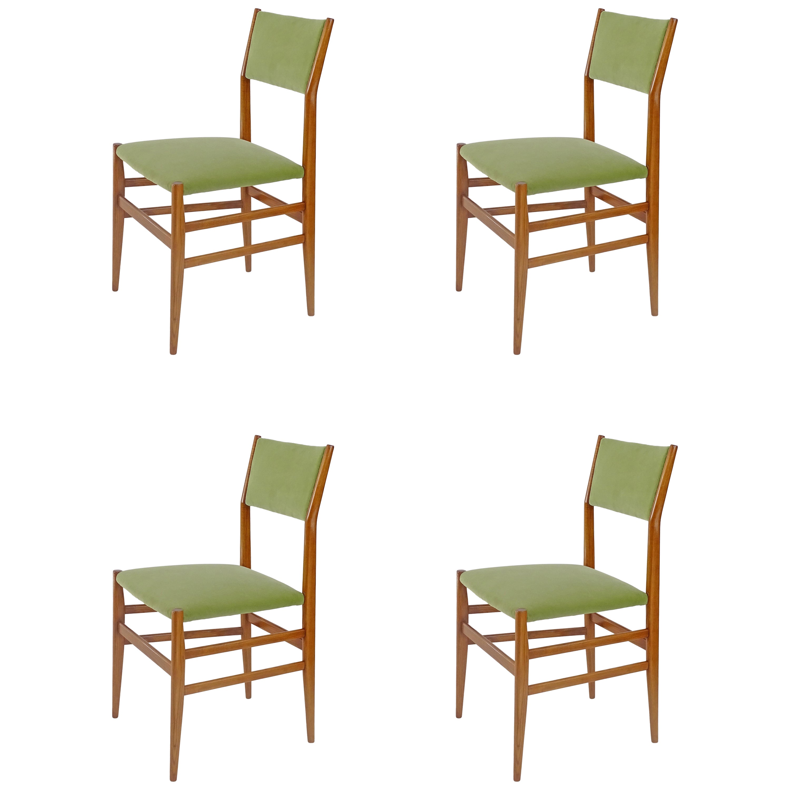 Gio Ponti for Cassina set of four Leggera dining chairs, Italy 1950s