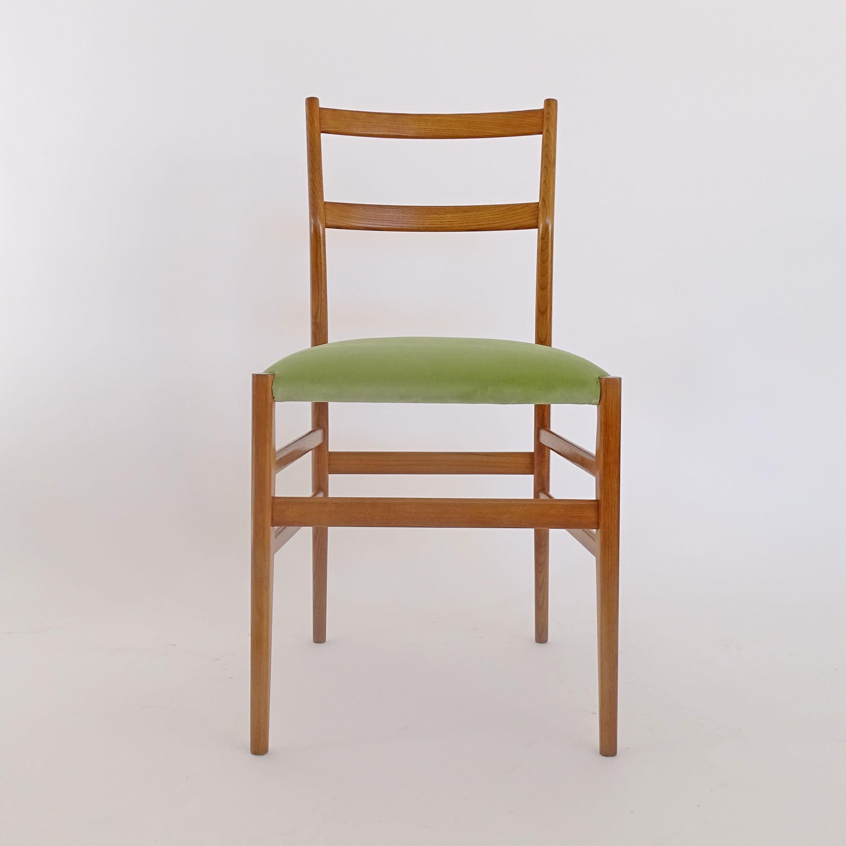 Mid-20th Century Gio Ponti for Cassina set of six Leggera dining chairs, Italy 1950s