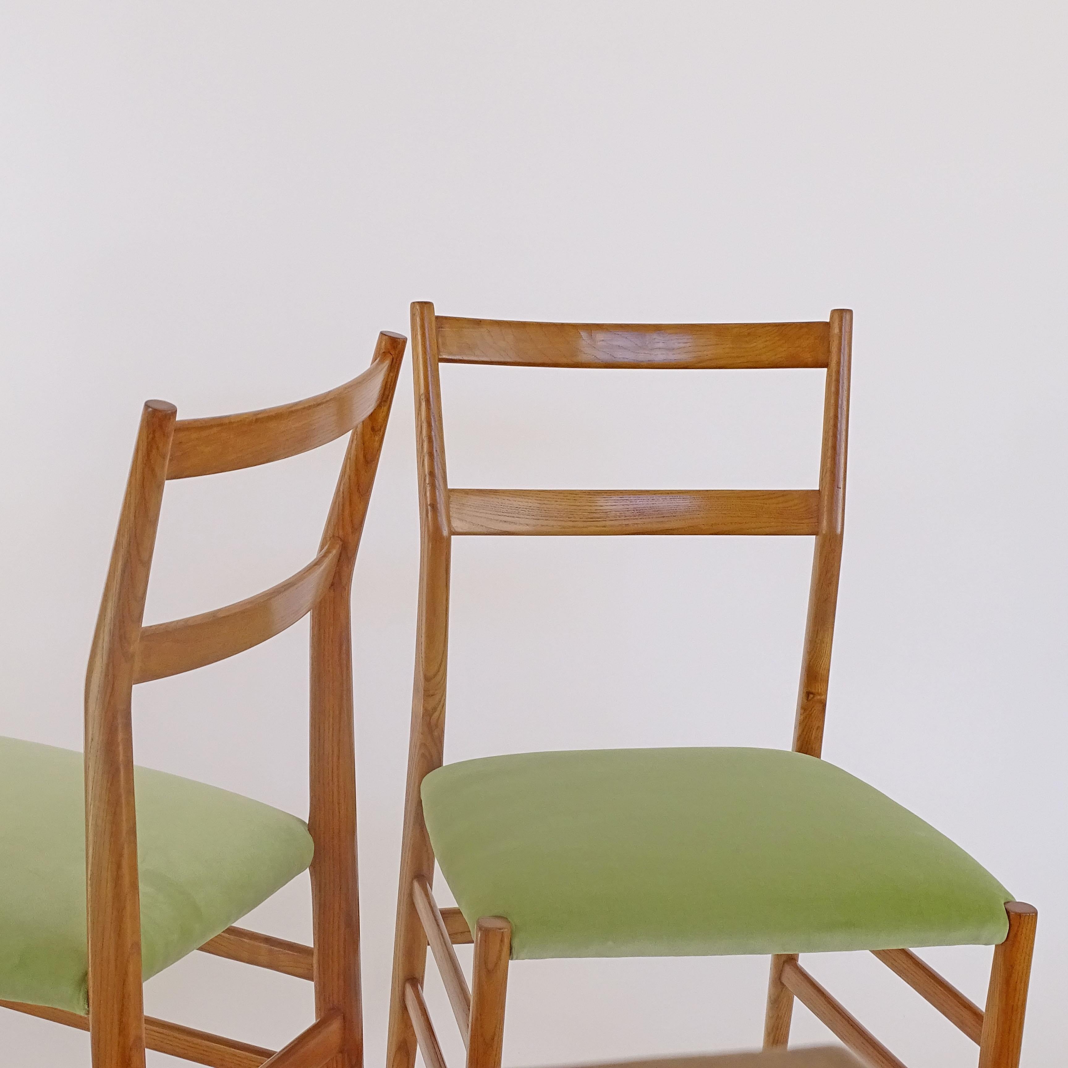 Gio Ponti for Cassina set of six Leggera dining chairs, Italy 1950s 1