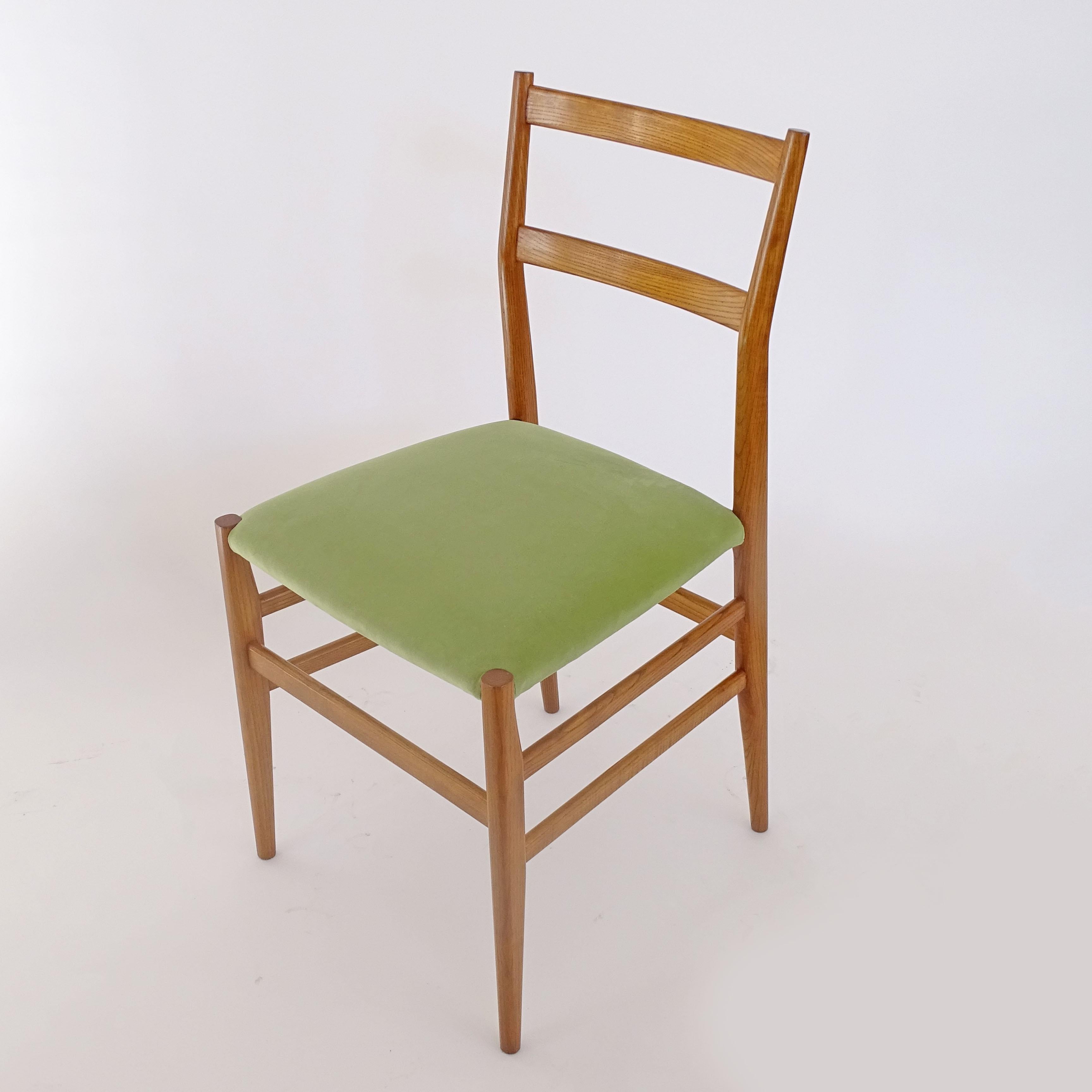 Gio Ponti for Cassina set of six Leggera dining chairs, Italy 1950s 2