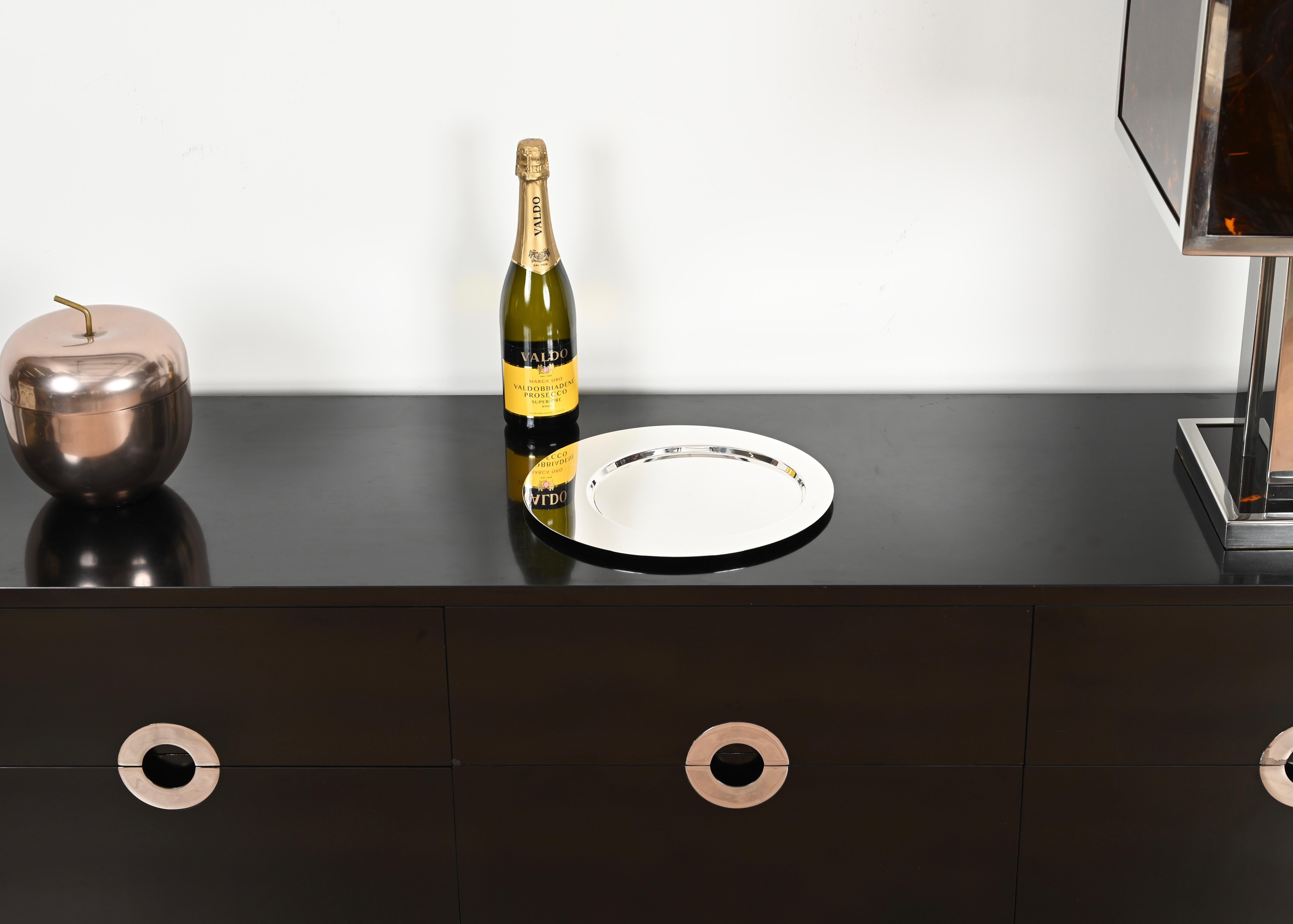 Gio Ponti per Cleto Munari Piatto da portata modernista in argento placcato Italia, anni '80 in vendita 4