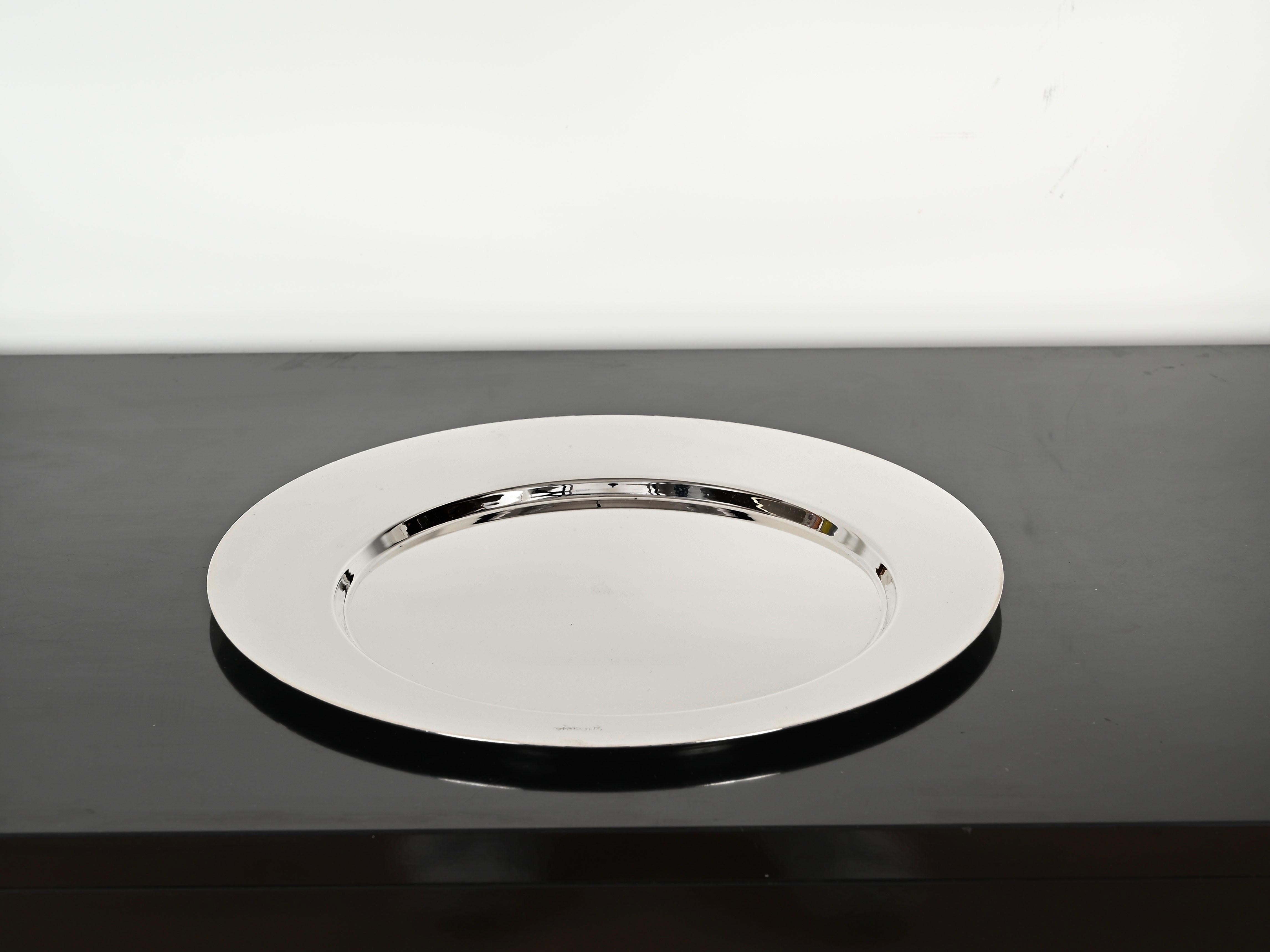 Gio Ponti per Cleto Munari Piatto da portata modernista in argento placcato Italia, anni '80 in vendita 6
