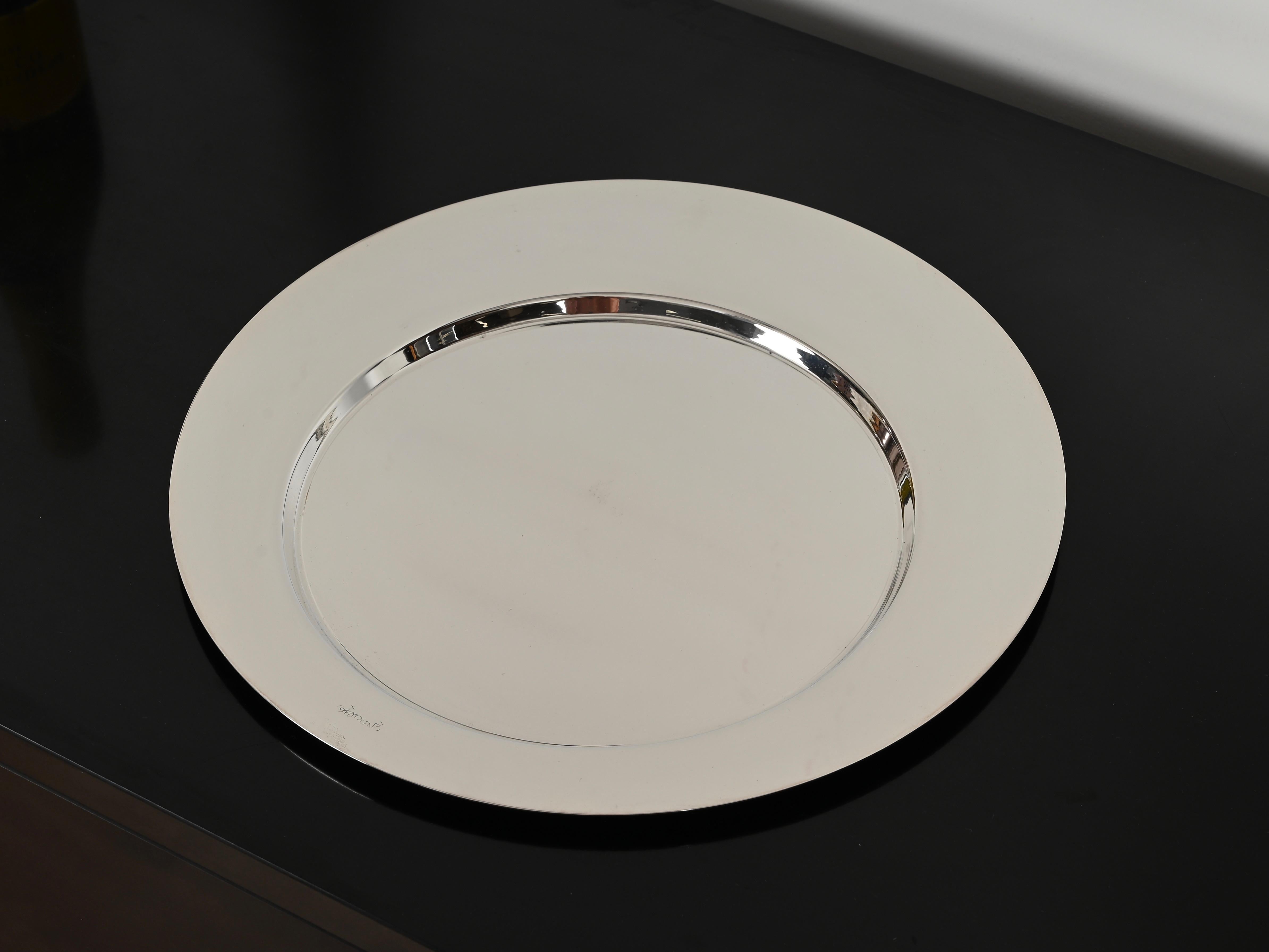 Gio Ponti per Cleto Munari Piatto da portata modernista in argento placcato Italia, anni '80 in vendita 7