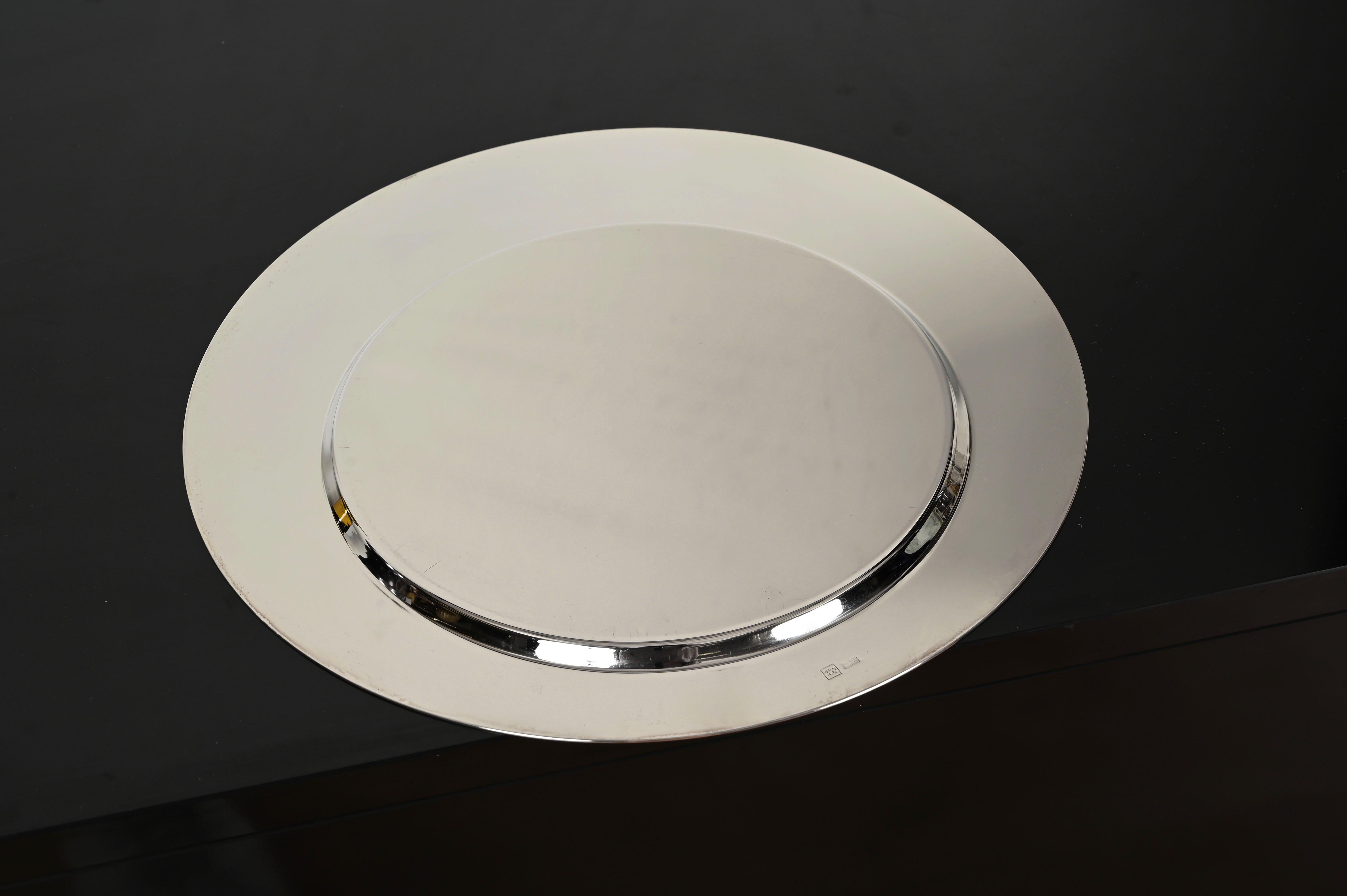 Gio Ponti per Cleto Munari Piatto da portata modernista in argento placcato Italia, anni '80 in vendita 8