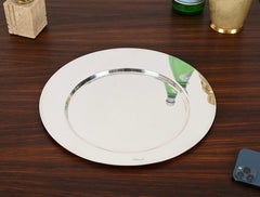 Gio Ponti for Cleto Munari Modernist Silver Plated Serving Plate Italy, 1980s