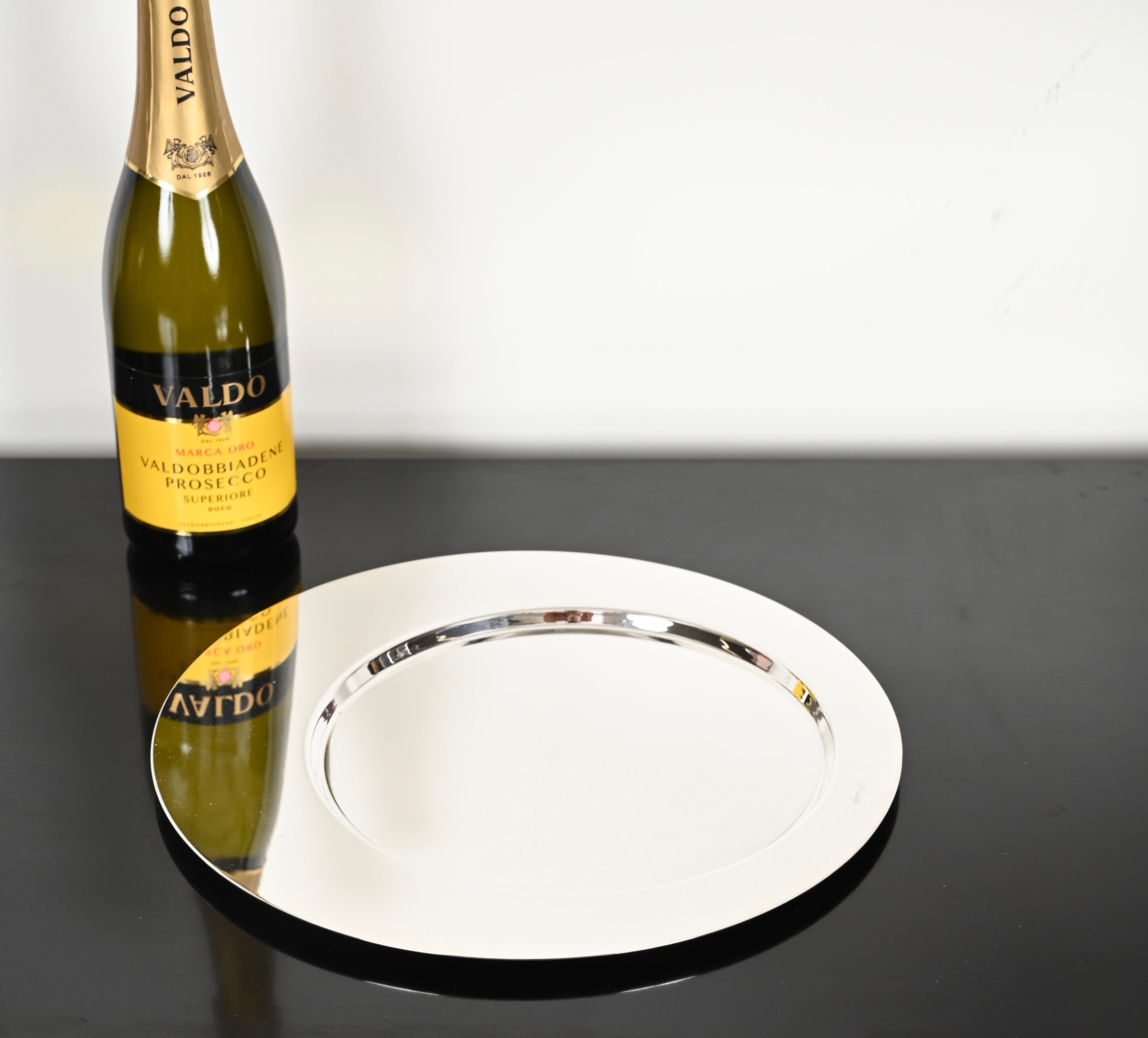 Mid-Century moderno Gio Ponti per Cleto Munari Piatto da portata modernista in argento placcato Italia, anni '80 in vendita