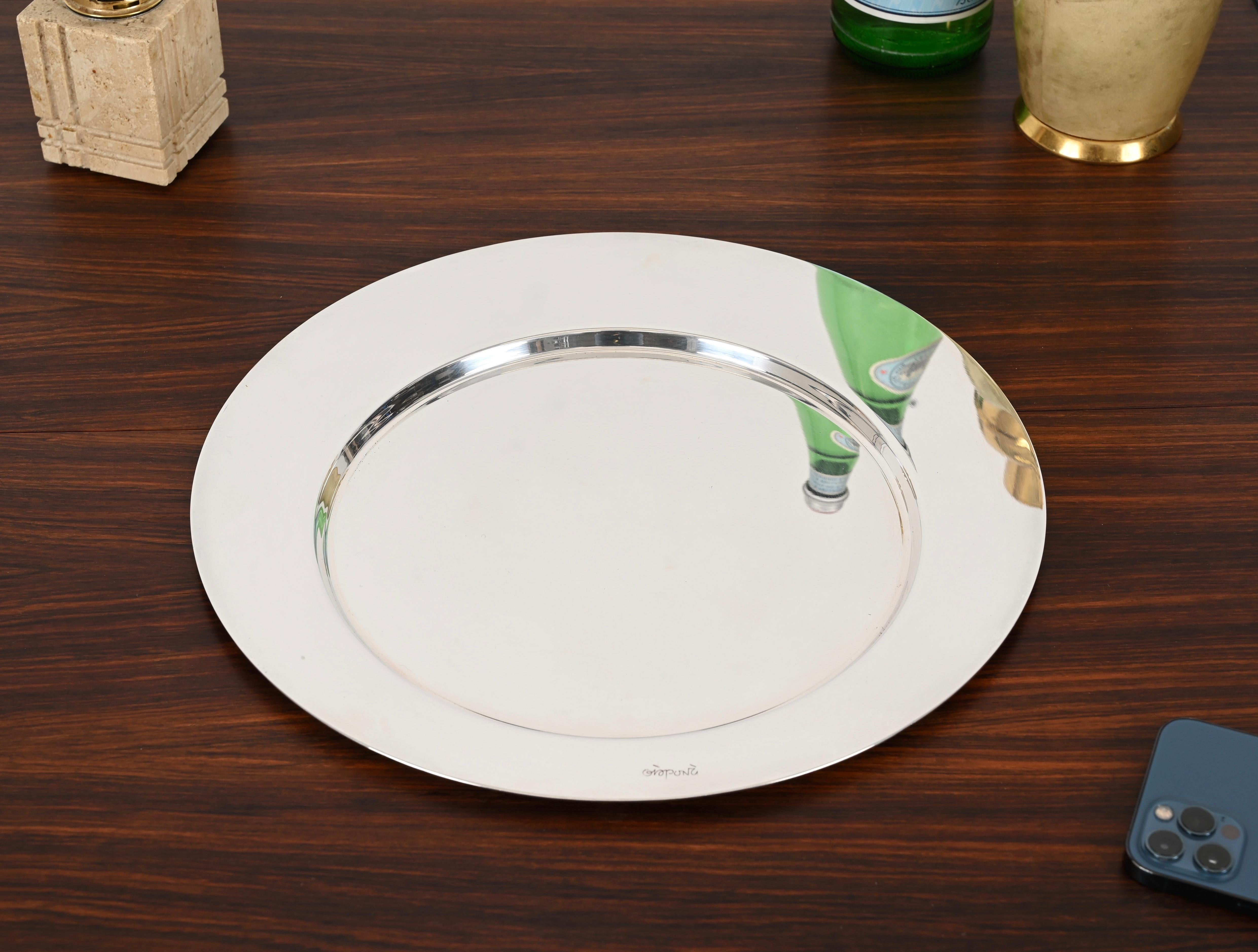 XX secolo Gio Ponti per Cleto Munari Piatto da portata modernista in argento placcato Italia, anni '80 in vendita