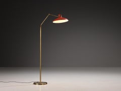 Gio Ponti for Fontana Arte ‘Parco dei Principi’ Floor Lamp with Red Shade