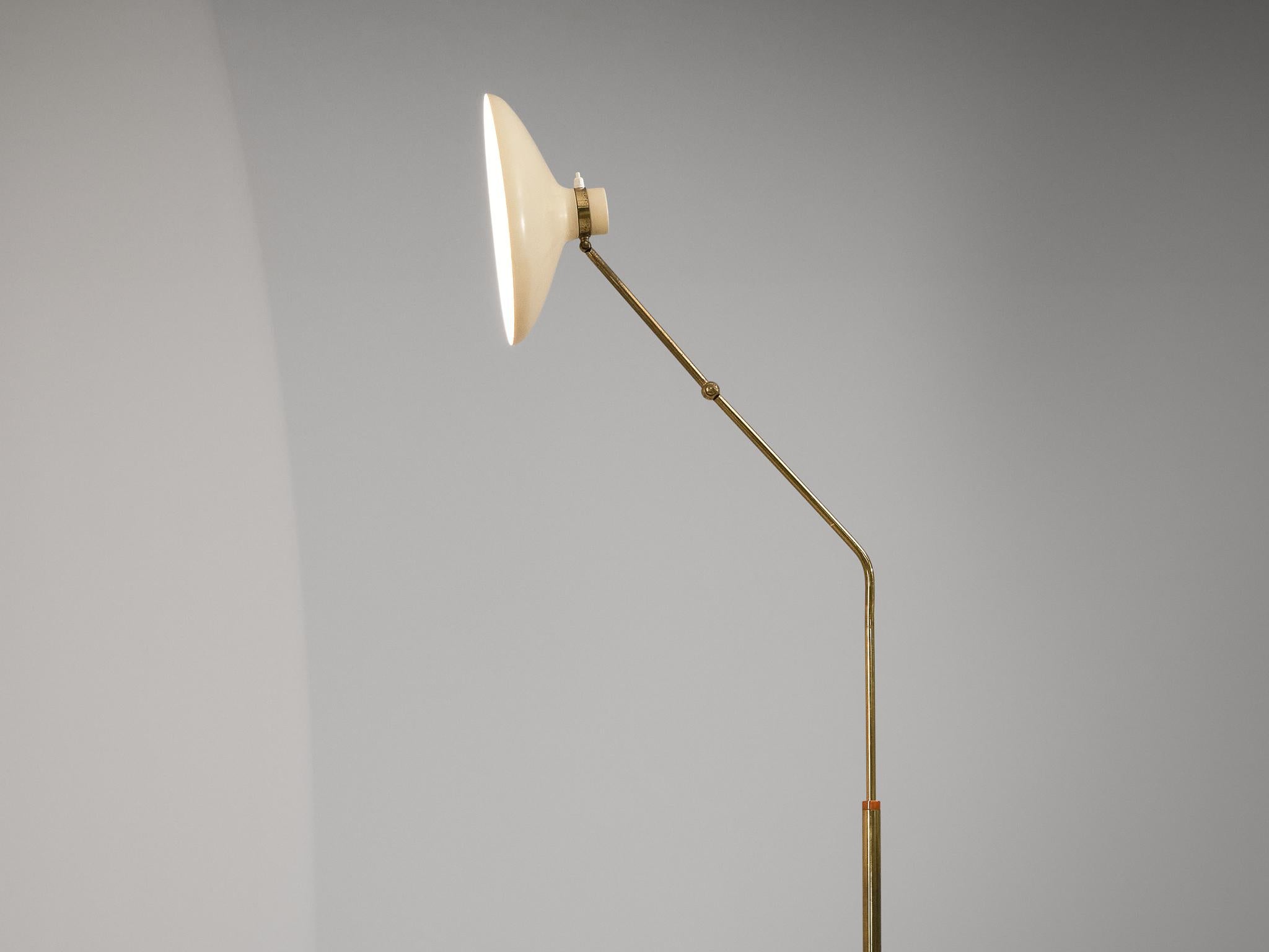 Mid-20th Century Gio Ponti for Fontana Arte ‘Parco Dei Principi’ Floor Lamp with White Shade  For Sale