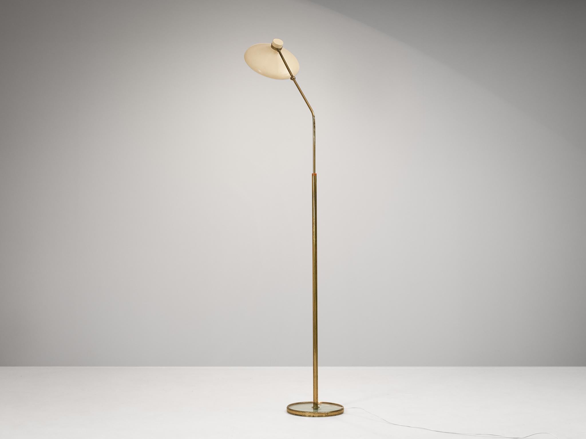 Metal Gio Ponti for Fontana Arte ‘Parco Dei Principi’ Floor Lamp with White Shade  For Sale