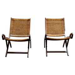 Gio Ponti for Fratelli Reguitti Pair of "Ninfea" Folding Chairs, Italy 1958s