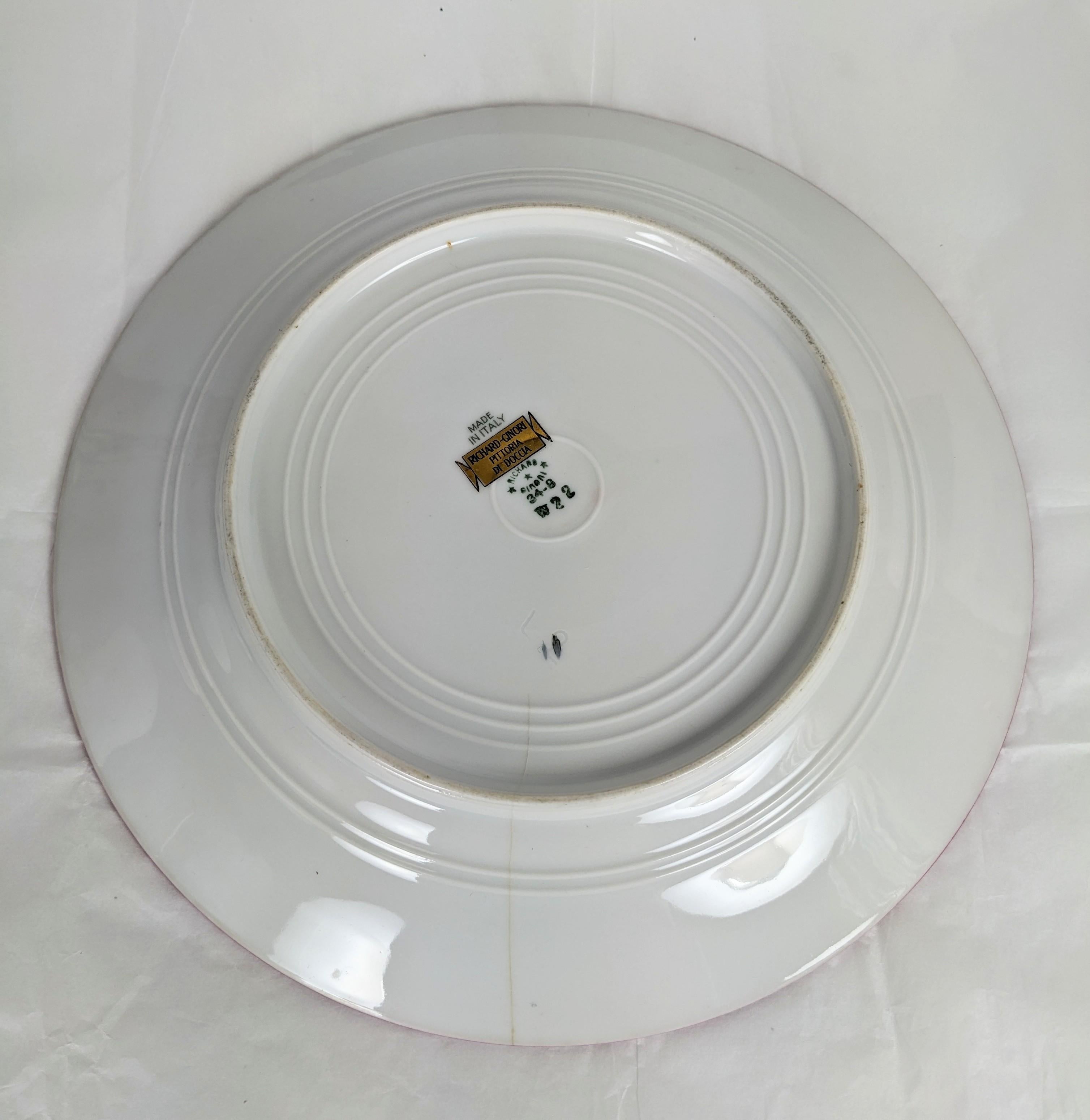 Gio Ponti para Ginori Plato de cena Art Déco, Il Circo en Bueno estado para la venta en Riverdale, NY