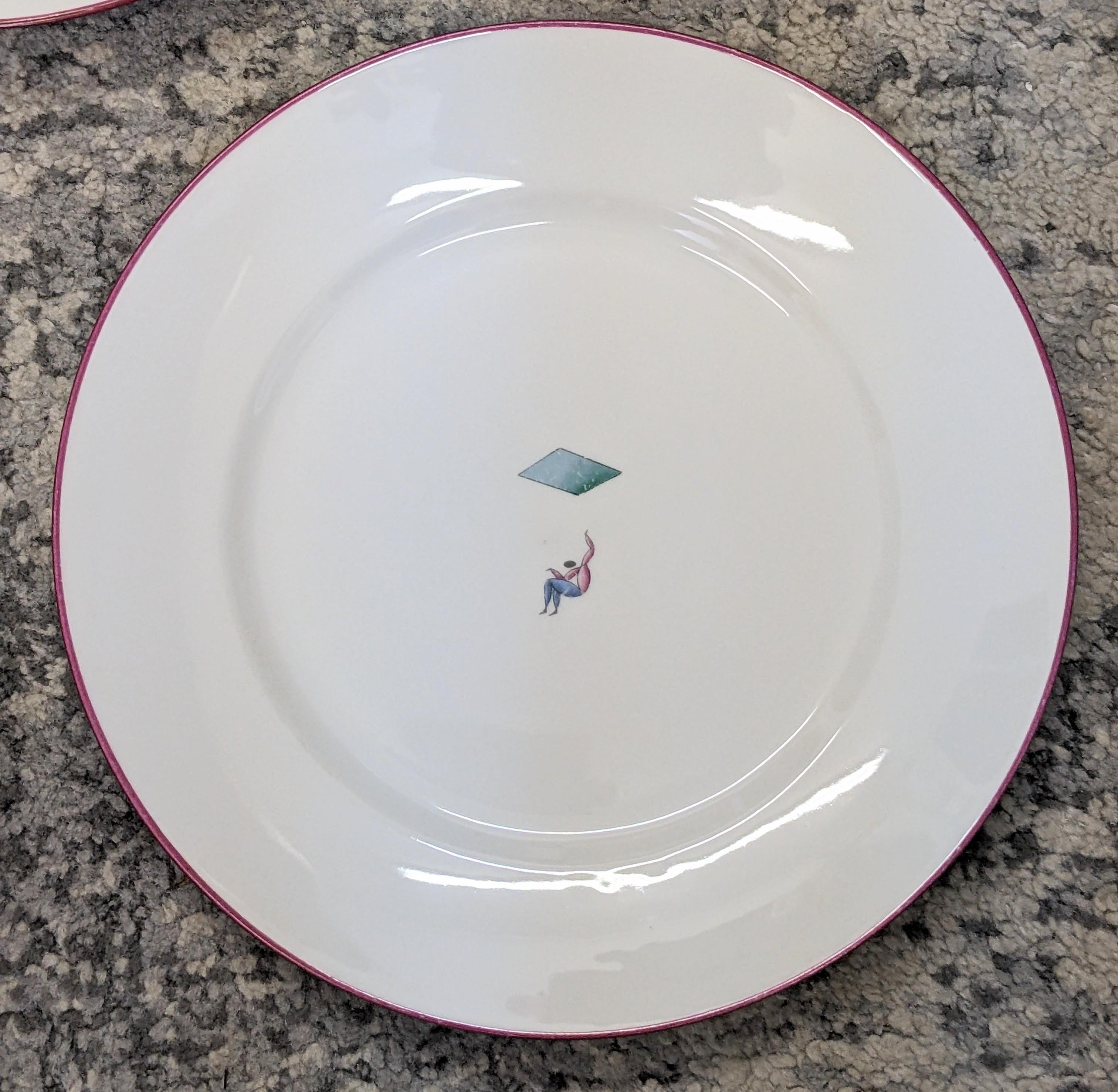 Gio Ponti for Ginori Art Deco Dinner Plates, Il Circo In Good Condition For Sale In Riverdale, NY