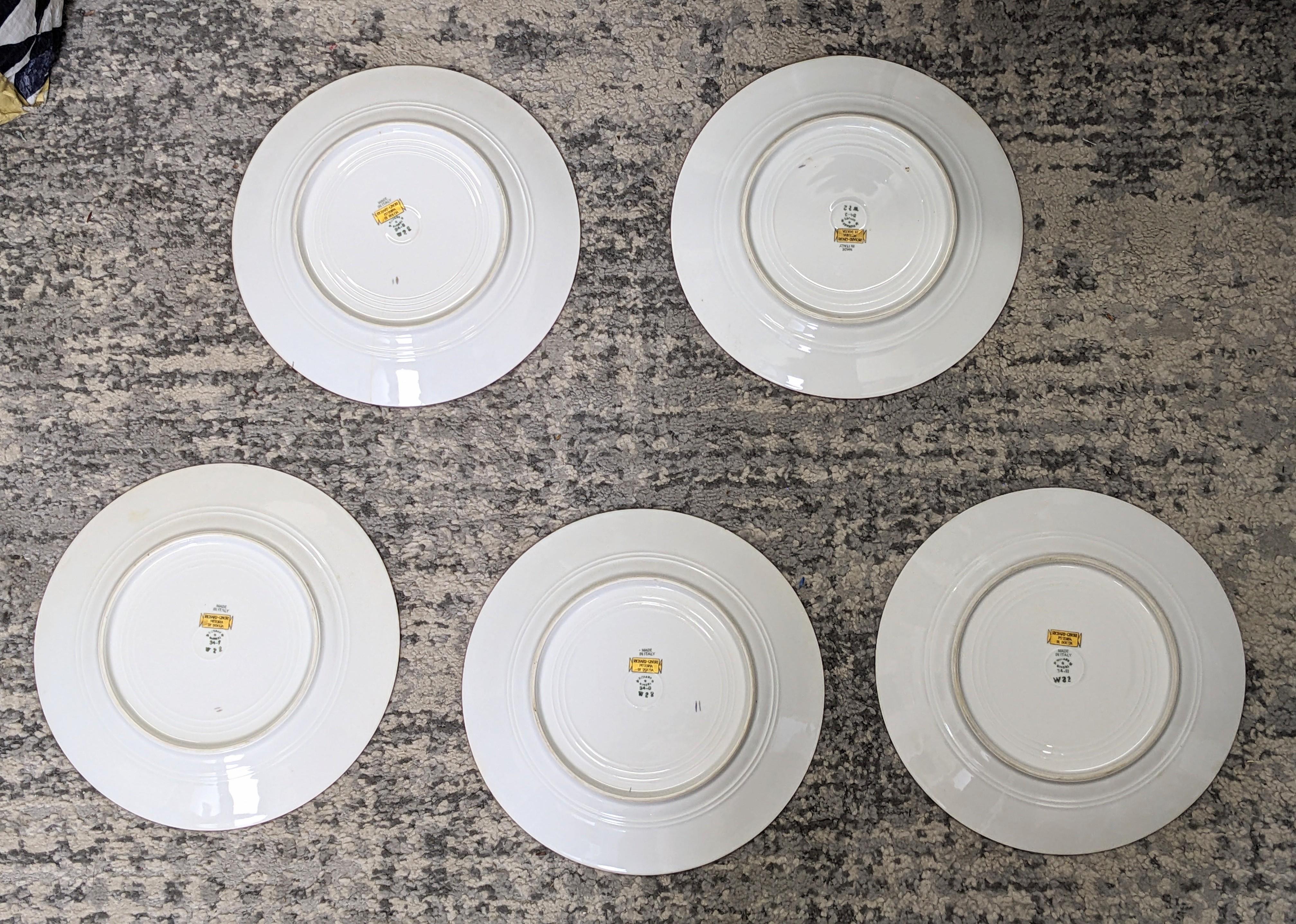 Gio Ponti for Ginori Art Deco Dinner Plates, Il Circo For Sale 2