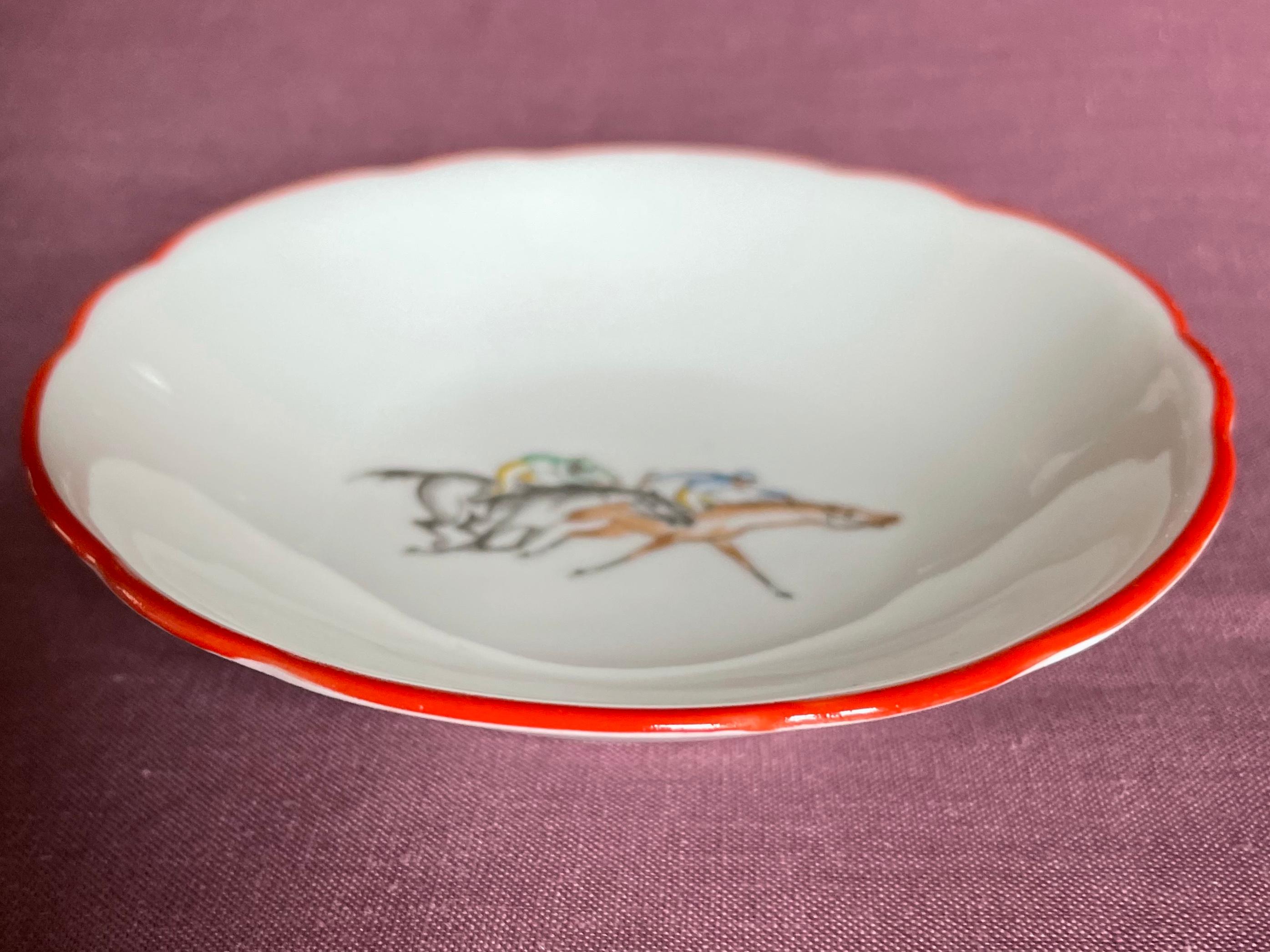 Painted Gio Ponti for Ginori Athletic Dish For Sale