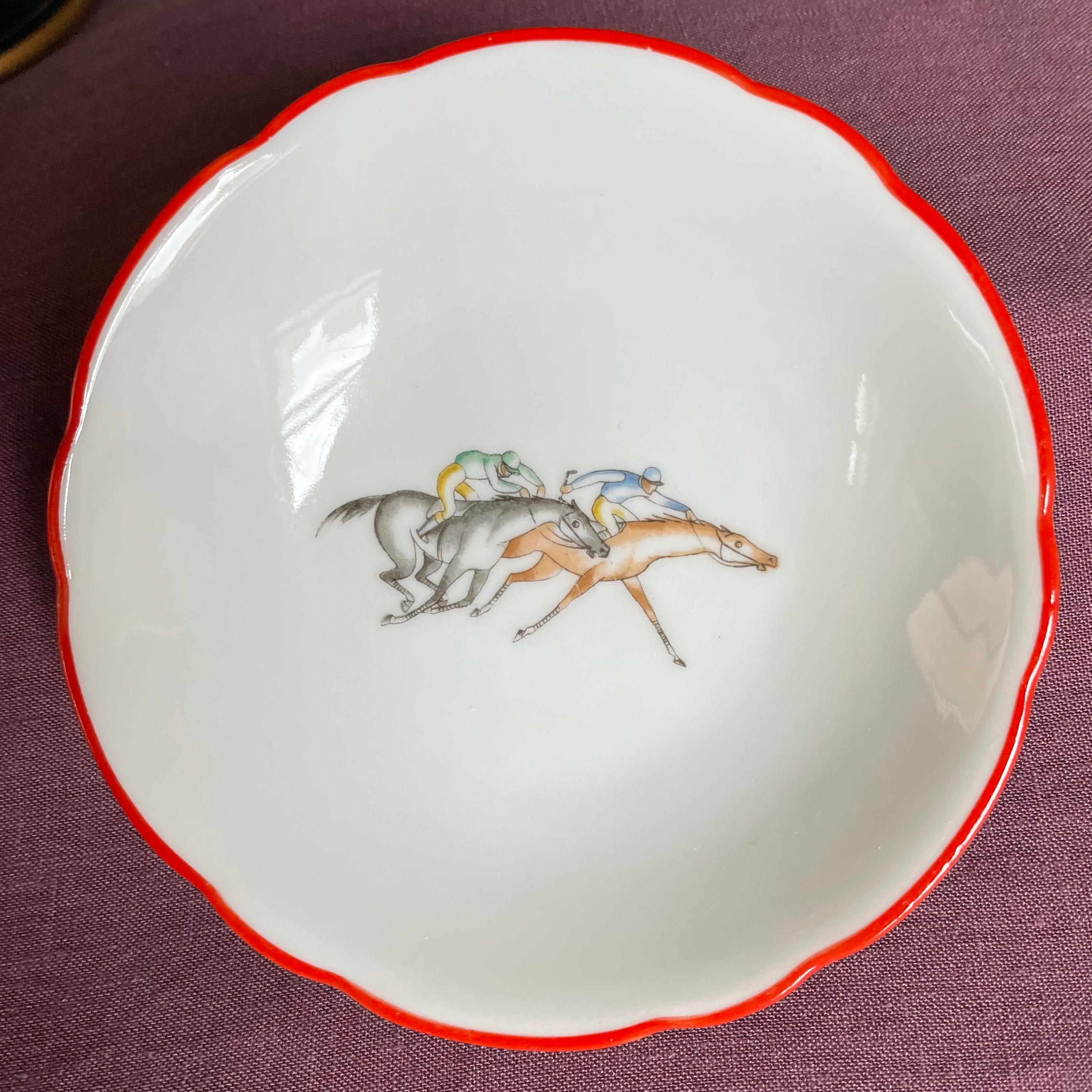 Painted Gio Ponti for Ginori Athletic Dish For Sale